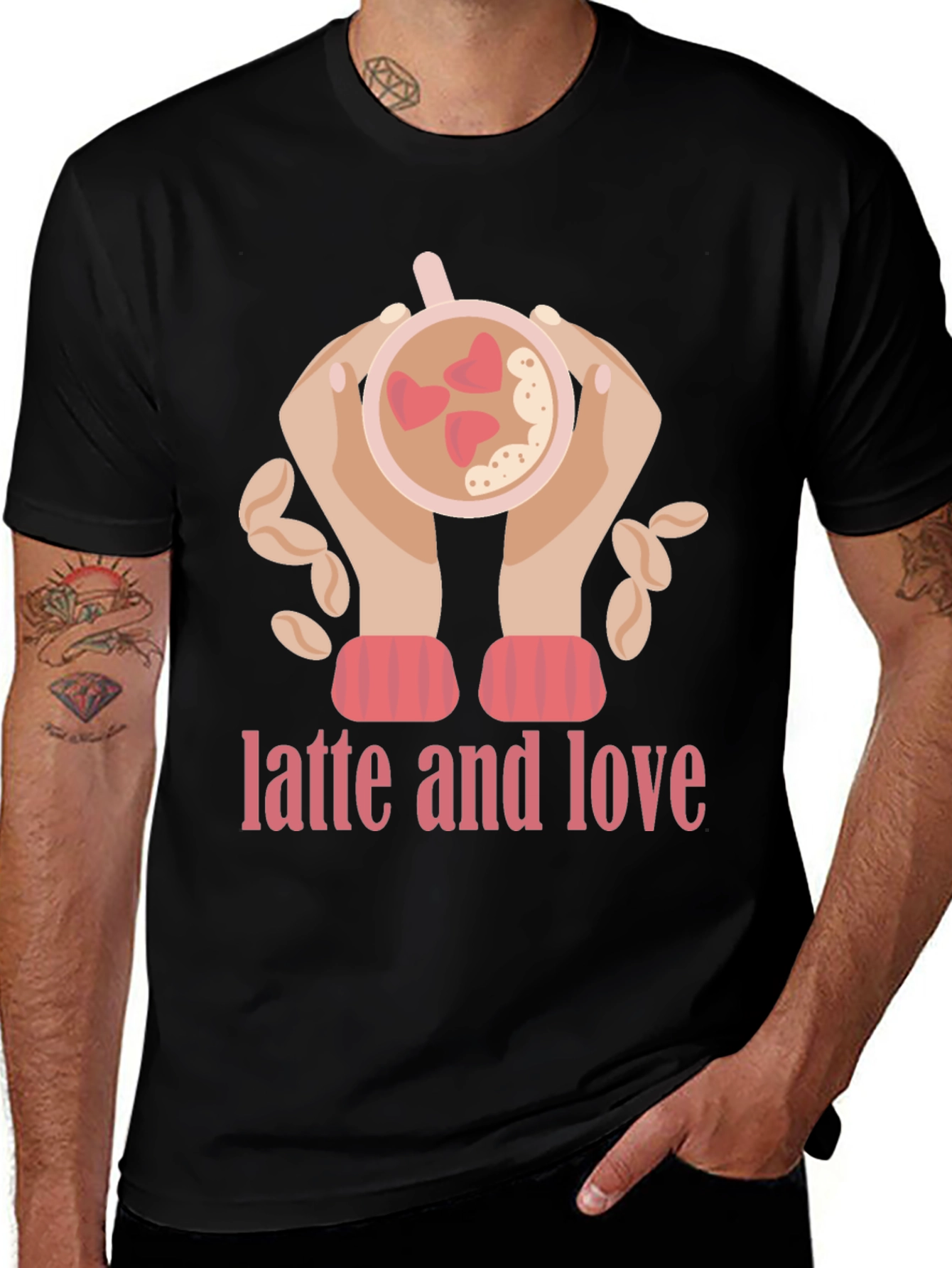 Variant 4 of Latte and Love Graphic Tee - Cozy Valentine's Day Shirt