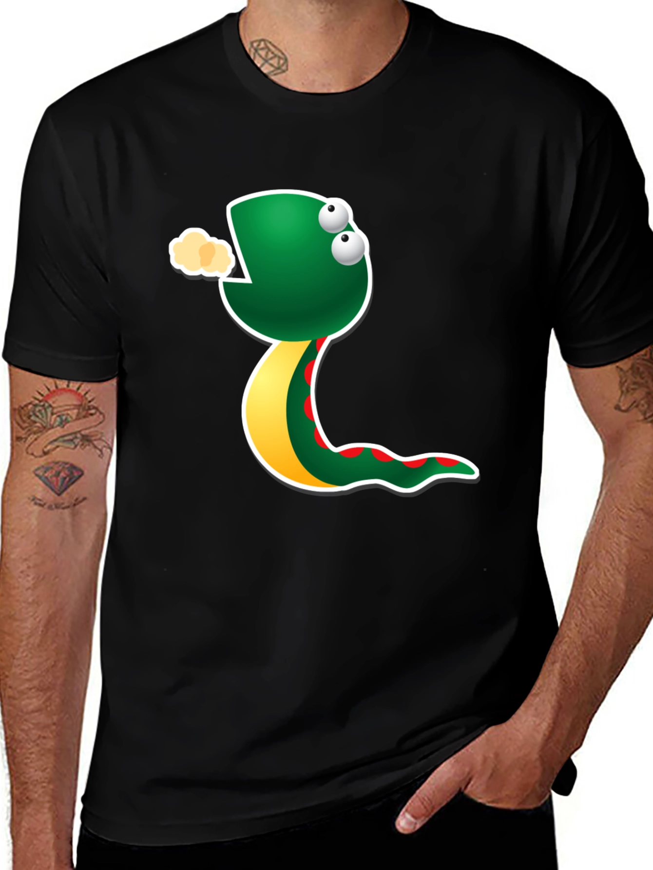 Variant 26 of Cartoon Snake Graphic Tee - Fun & Unique Style
