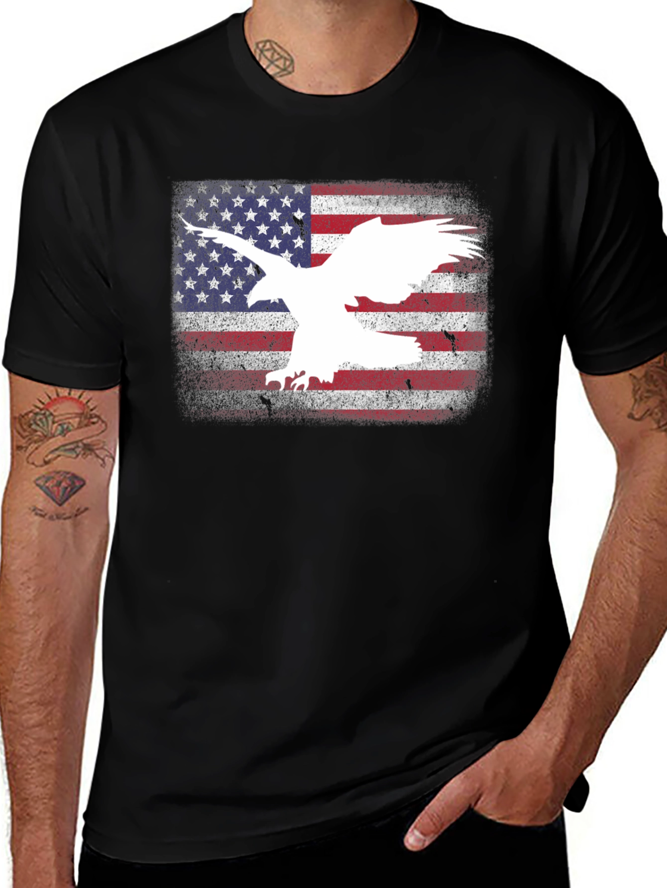 Variant 28 of American Flag Eagle Graphic T-Shirt