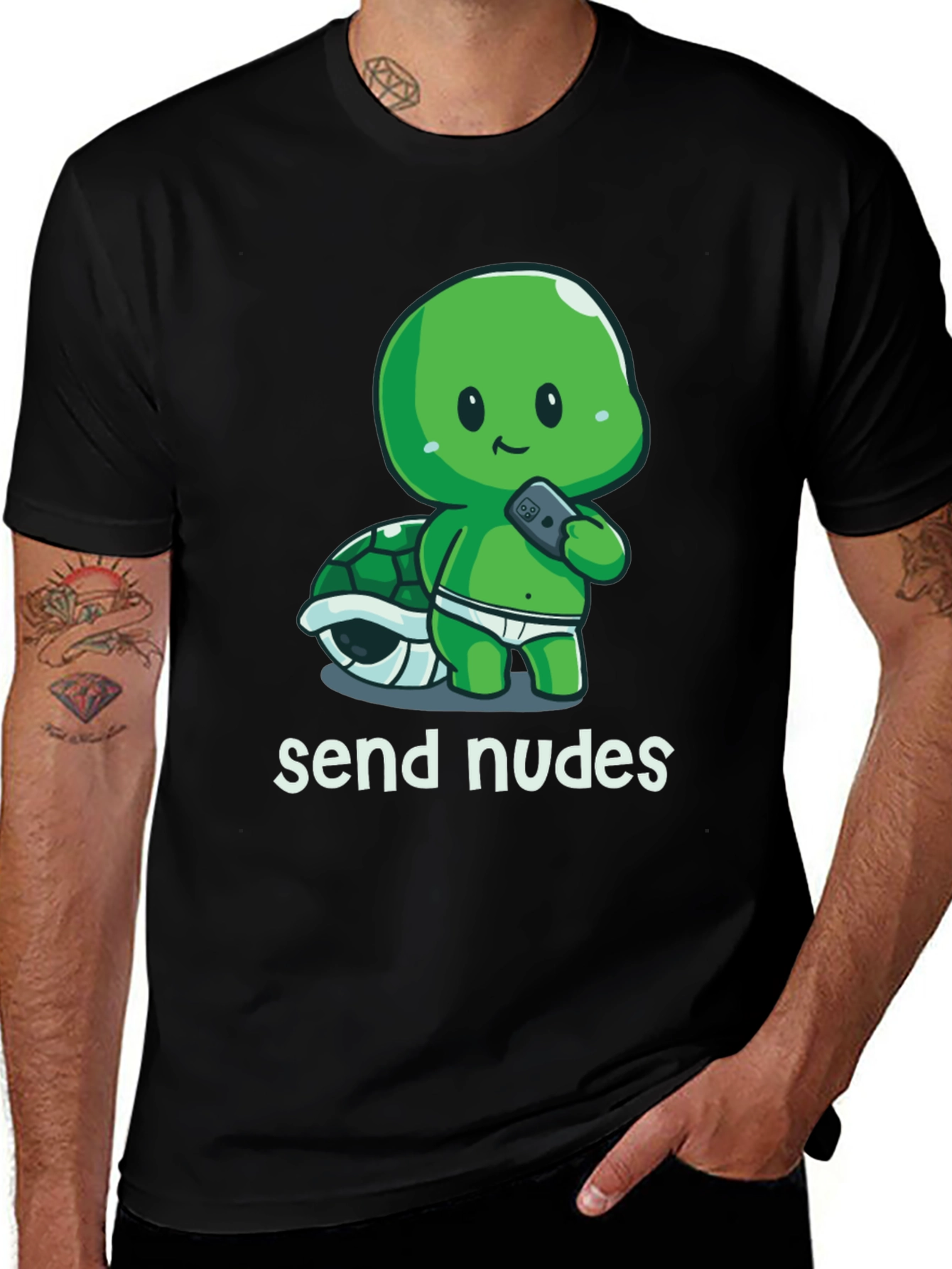 Variant 30 of Send Nudes Turtle T-Shirt - Funny Graphic Tee