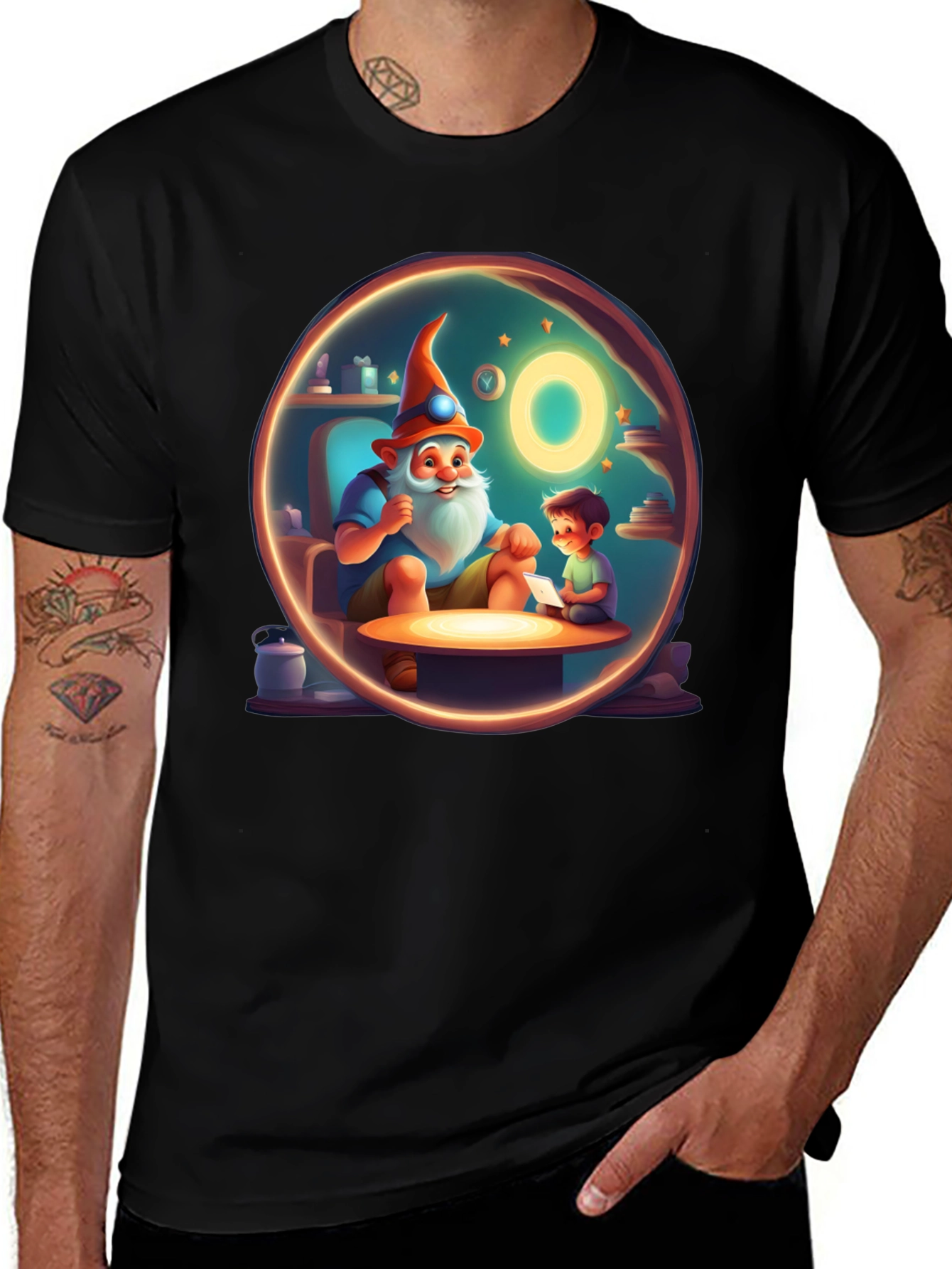 Variant 12 of Whimsical Storytime Graphic Tee - Black