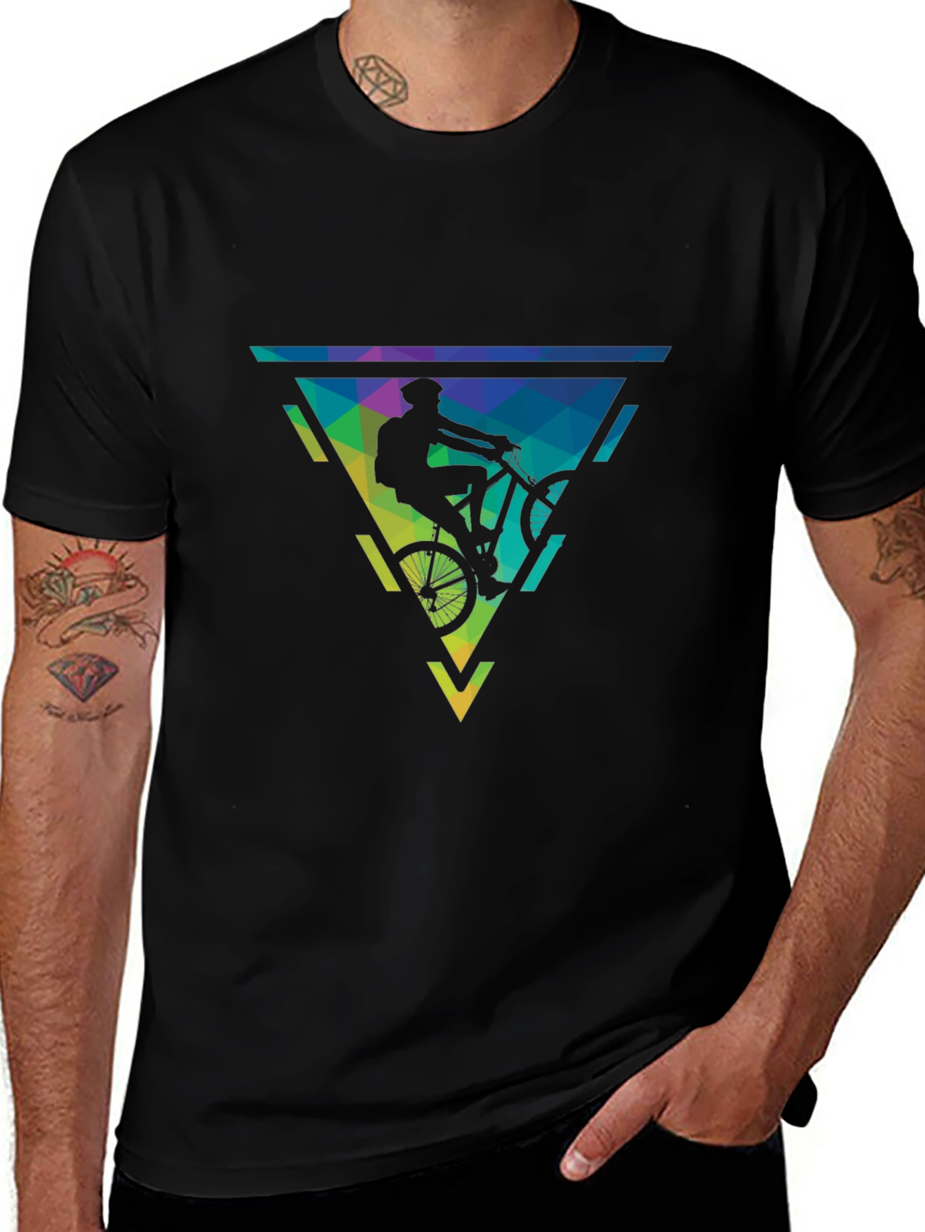 Mountain Bike Graphic Tee - Black Cotton
