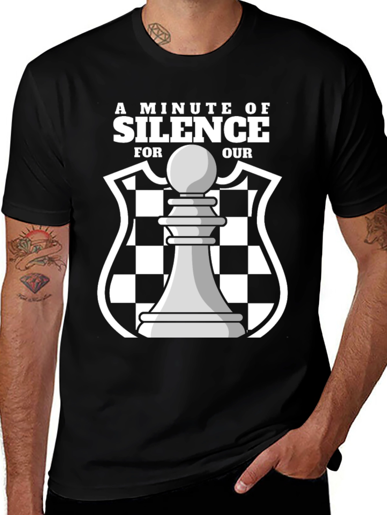 Variant 18 of A Minute of Silence Chess Graphic T-Shirt