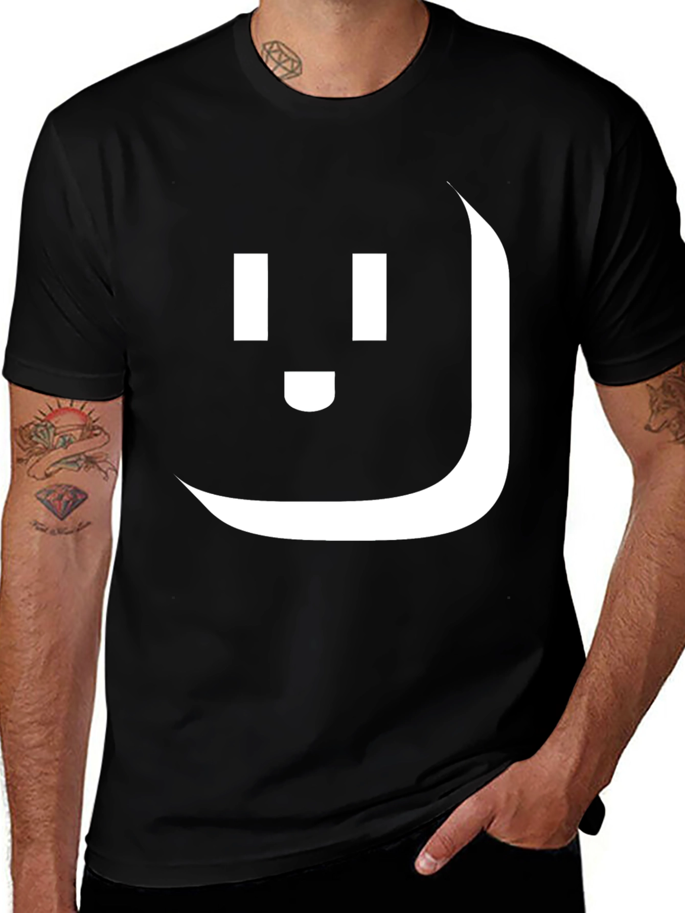 Variant 18 of Minimalist Face Black T-Shirt - Unique Graphic Tee