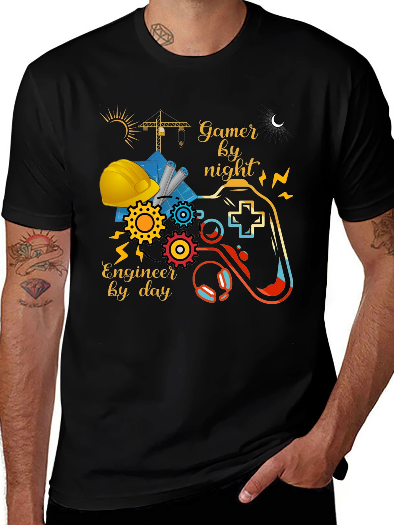 Variant 28 of Gamer by Night, Engineer by Day Graphic Tee