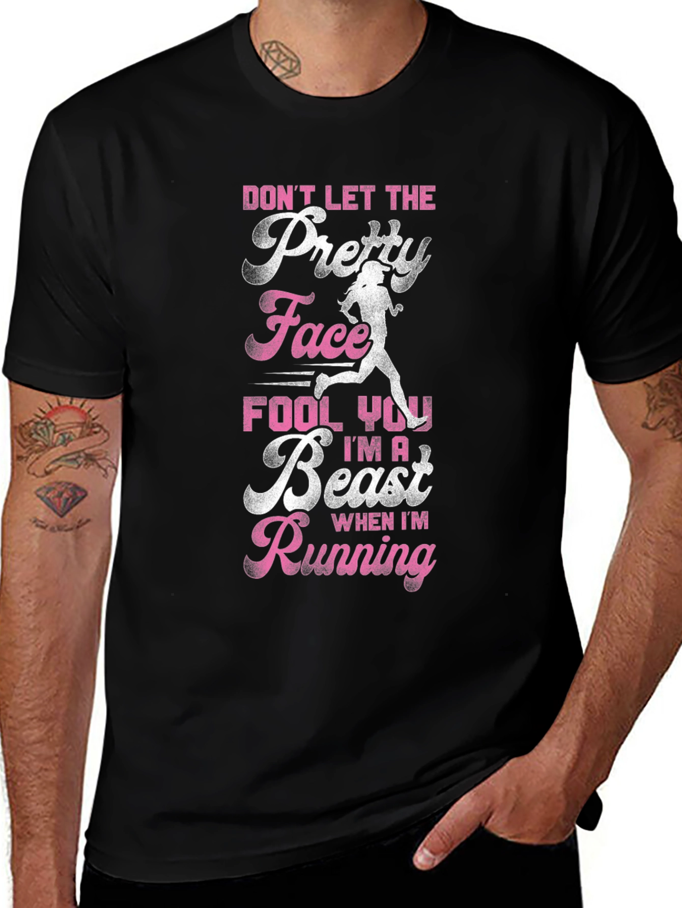 Variant 22 of Don't Let the Pretty Face Fool You Running T-Shirt