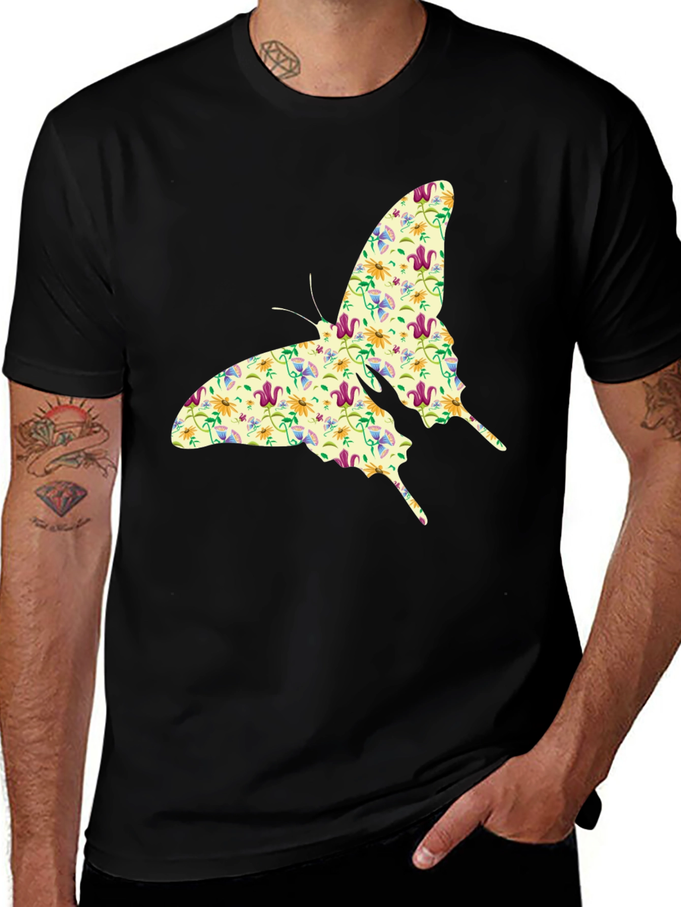 Variant 11 of Floral Butterfly Graphic Print T-Shirt