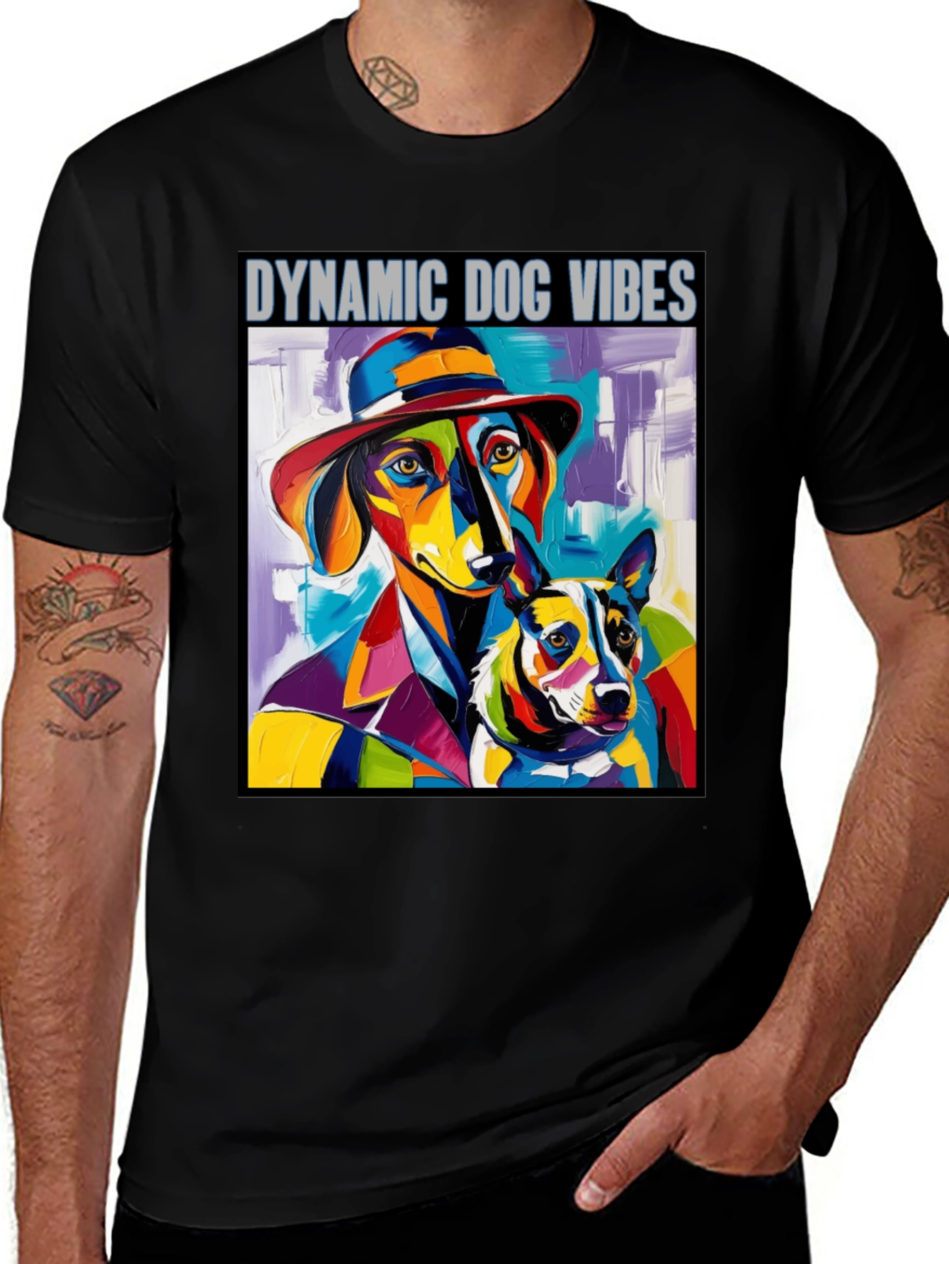 Variant 14 of Dynamic Dog Vibes Graphic Tee - Stylish Pet Lover Shirt