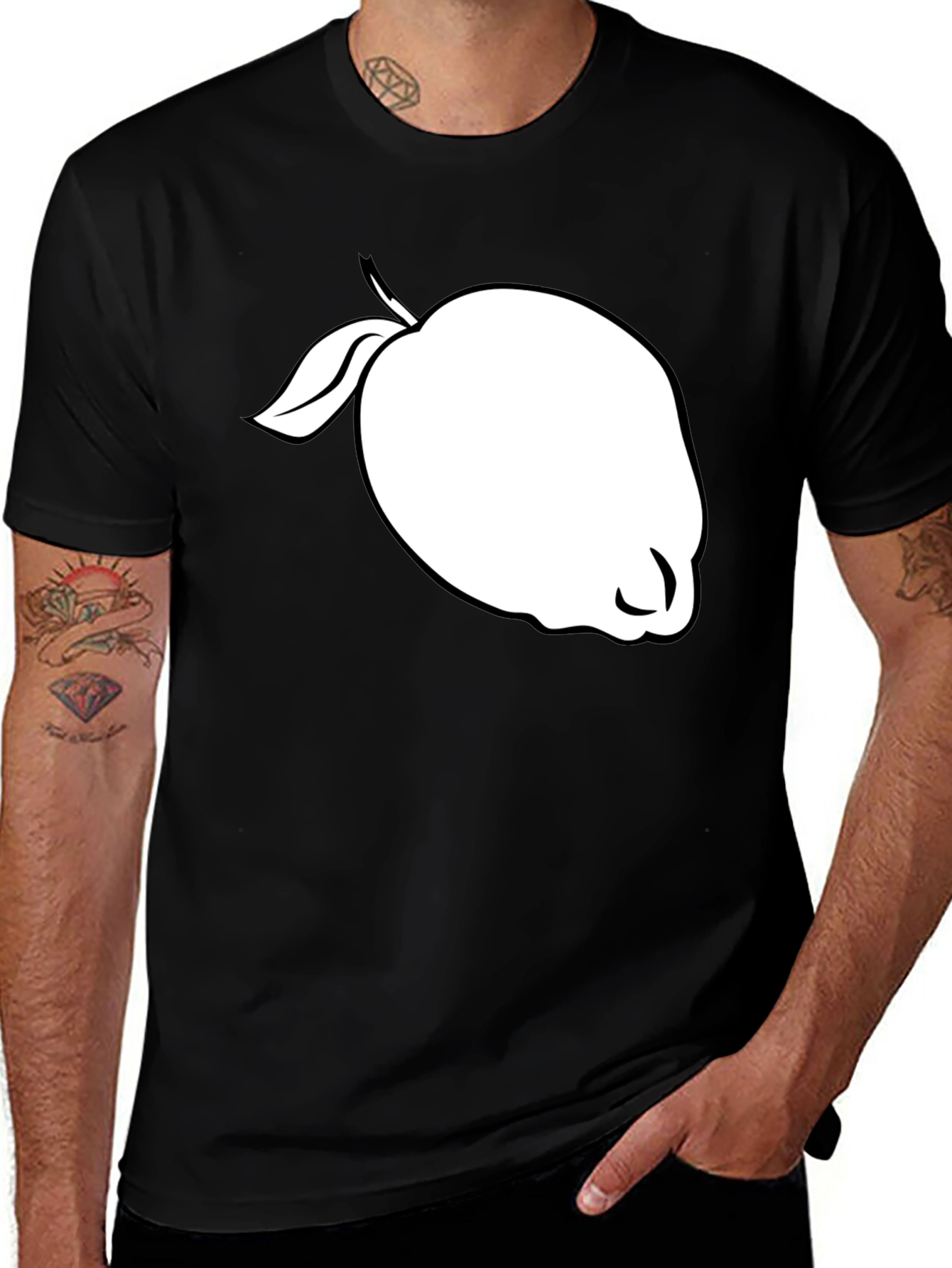 Variant 19 of Black T-Shirt with White Guava Graphic