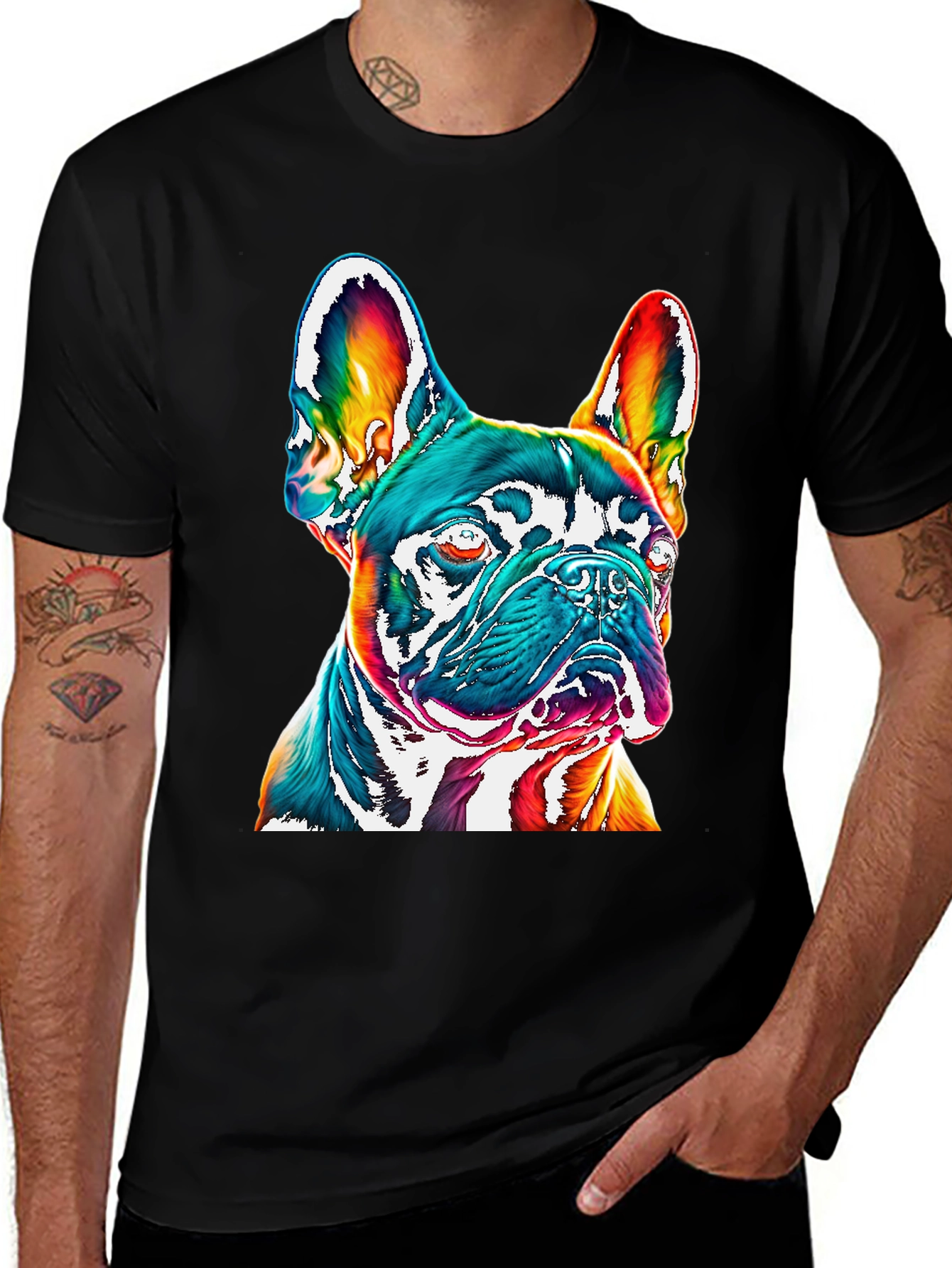 Rainbow French Bulldog Graphic Tee