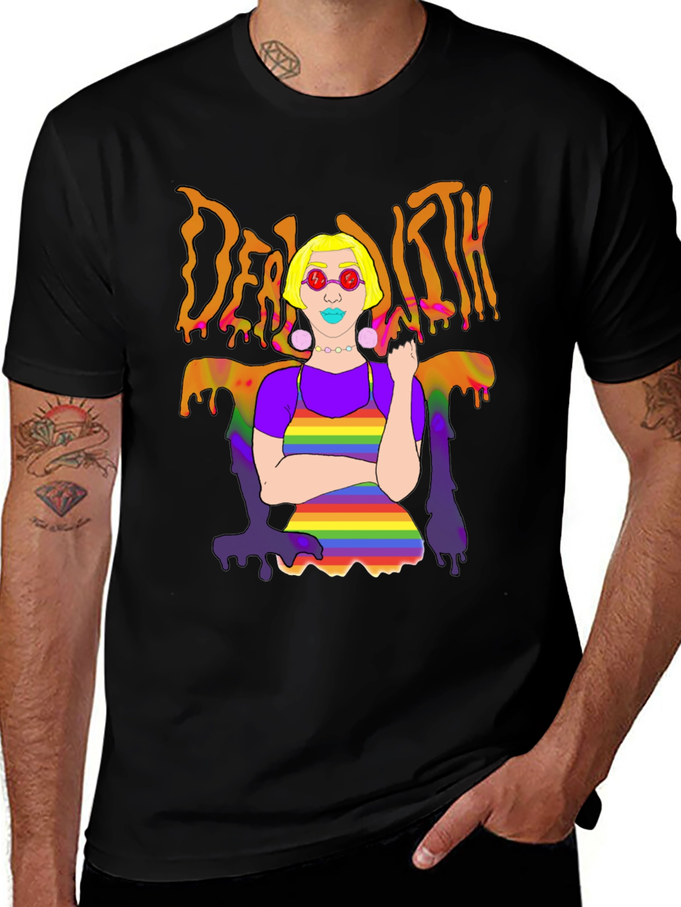 Variant 26 of Pride Rainbow Graphic Tee - Death Positive