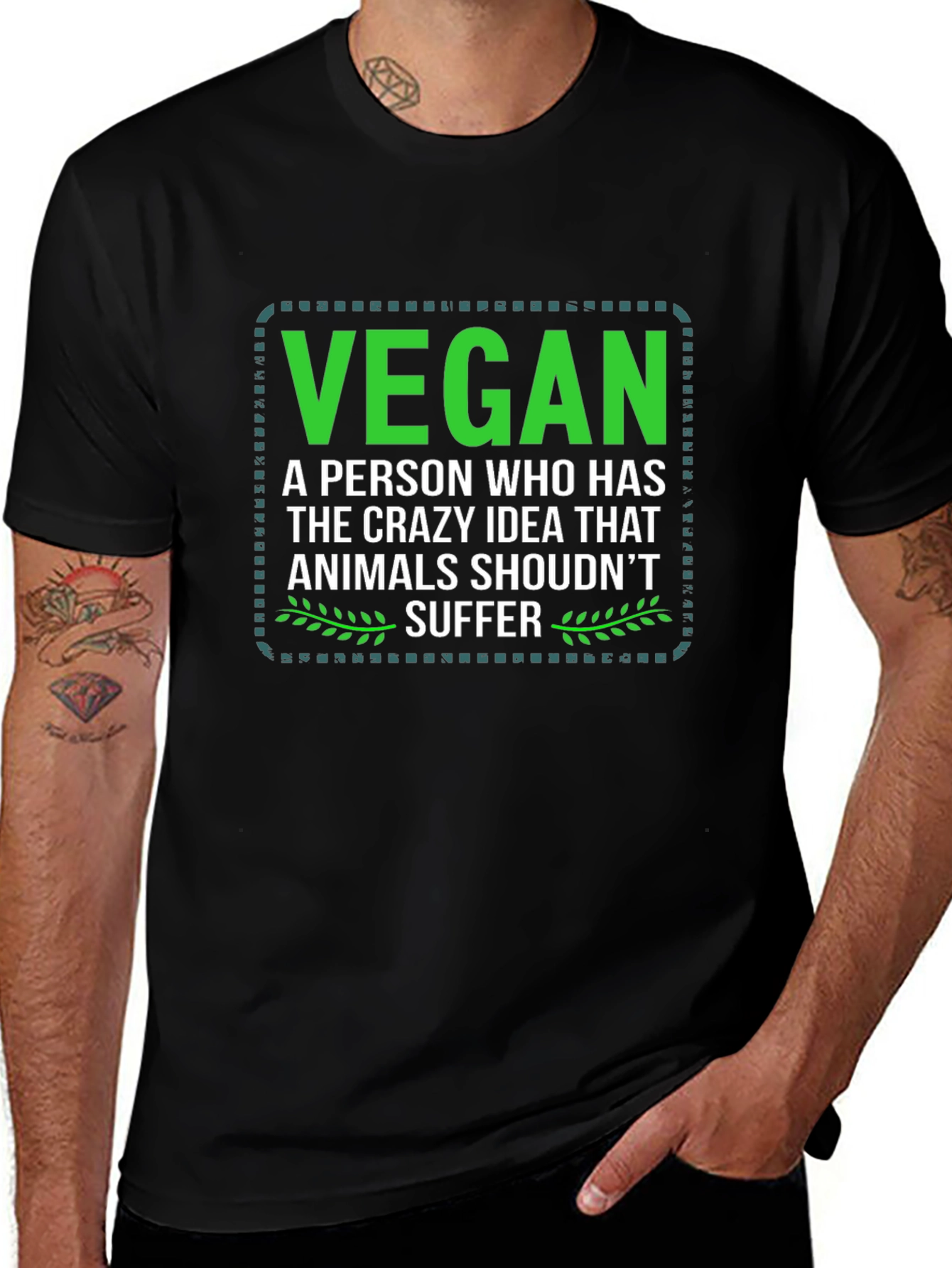 Variant 8 of Vegan Statement Tee - Animals Shouldn't Suffer