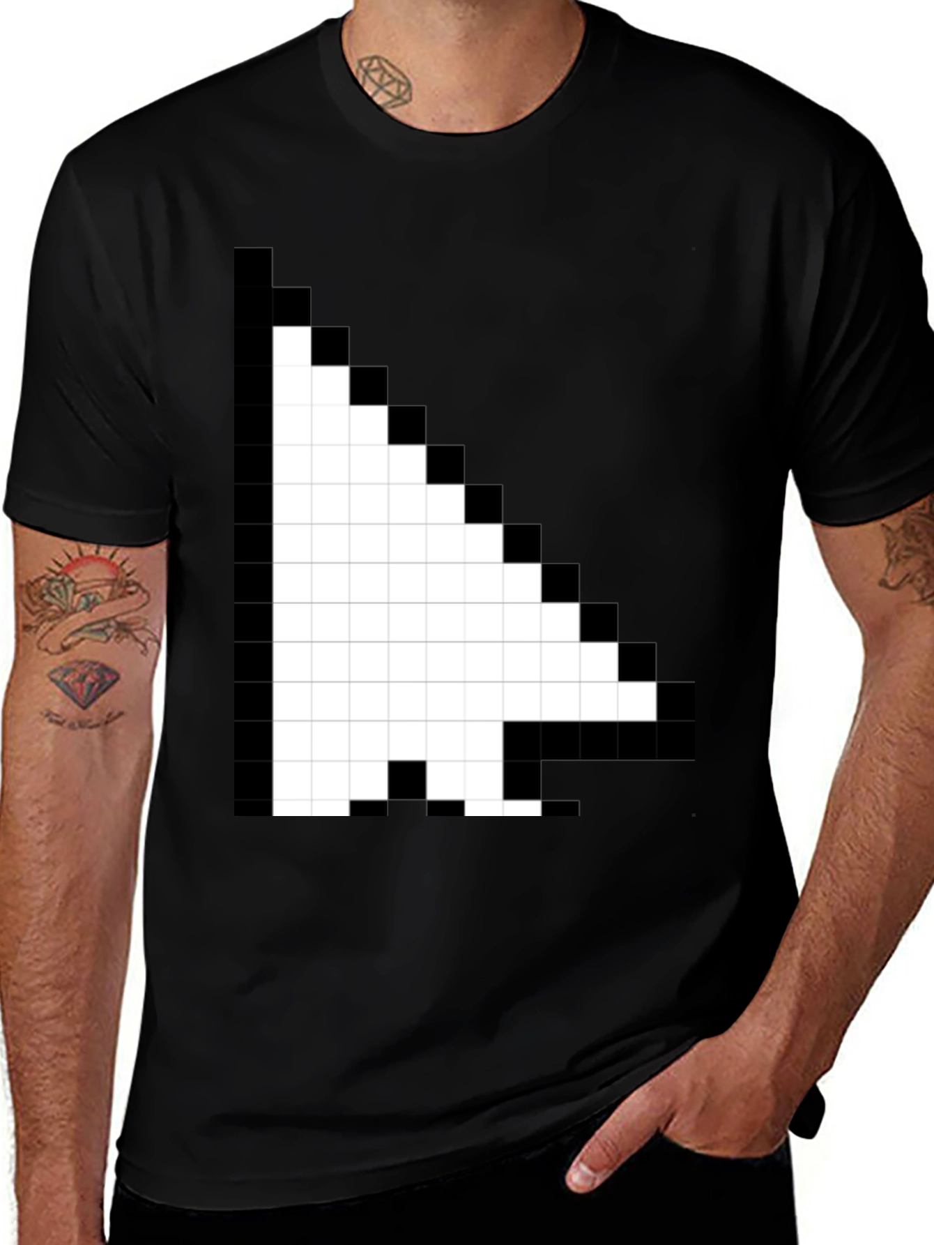 Pixel Arrow Black T-Shirt