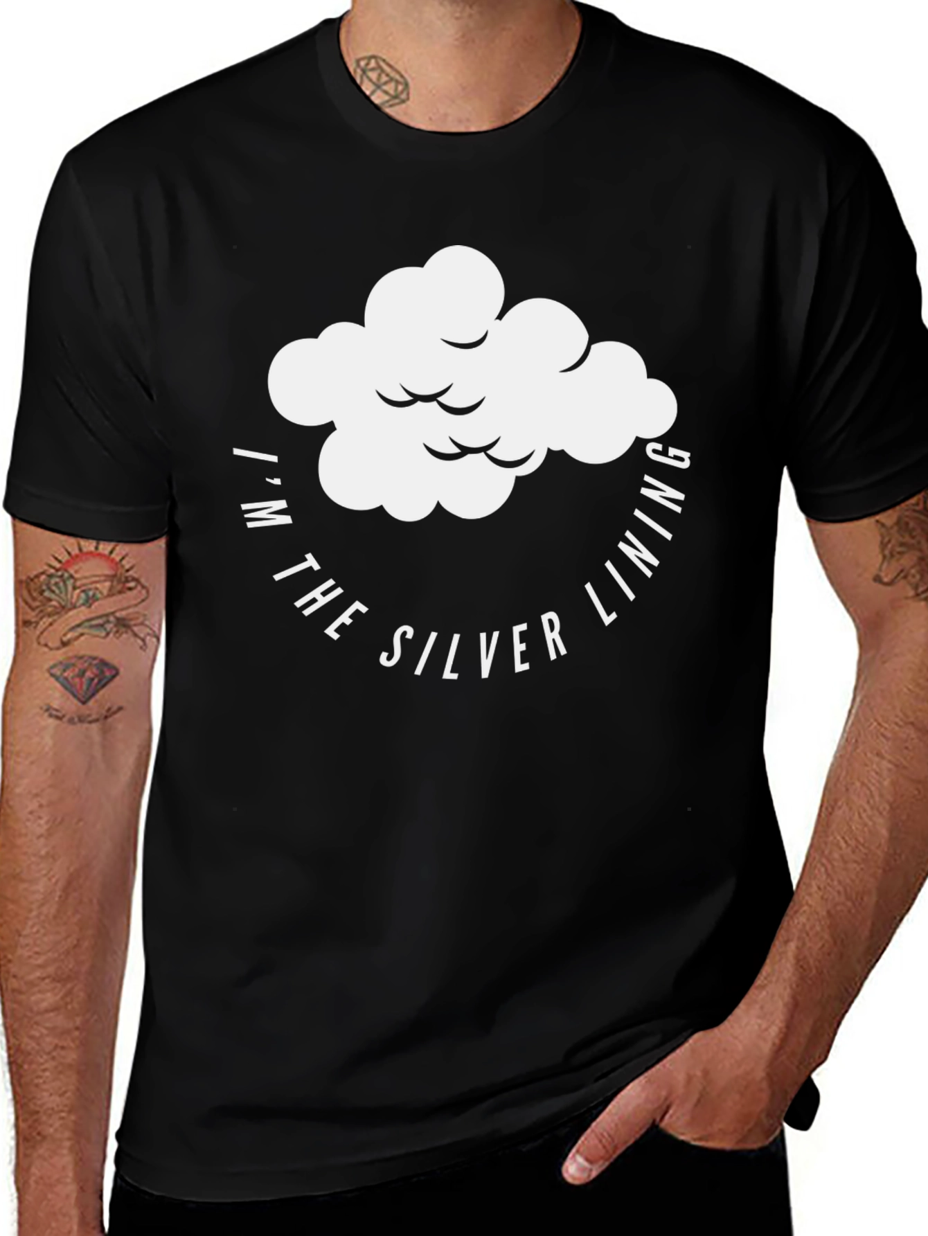Variant 20 of Silver Lining Graphic T-Shirt - Mens Black Tee