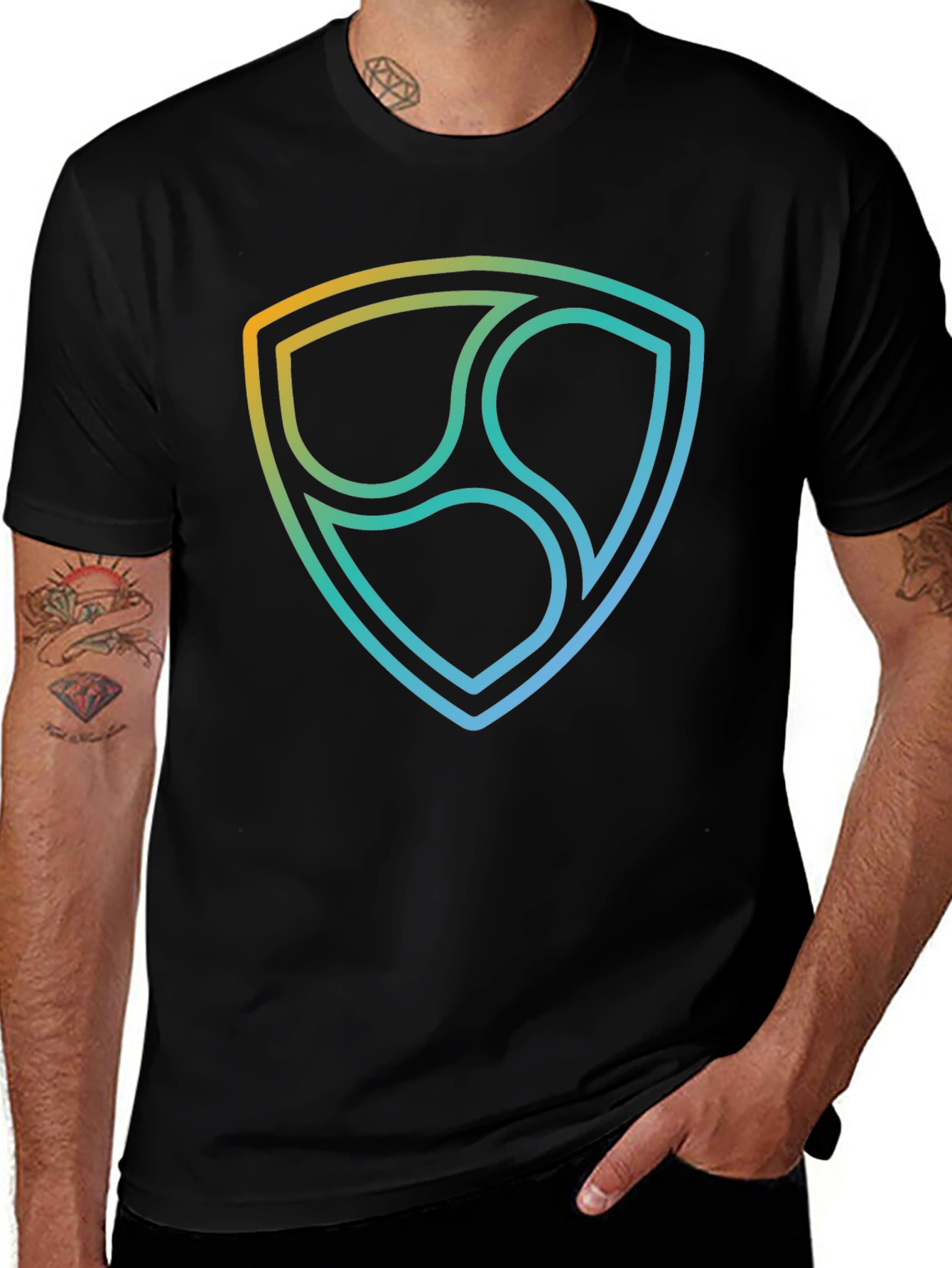 Variant 4 of Crypto Nem Symbol Graphic Black T-Shirt