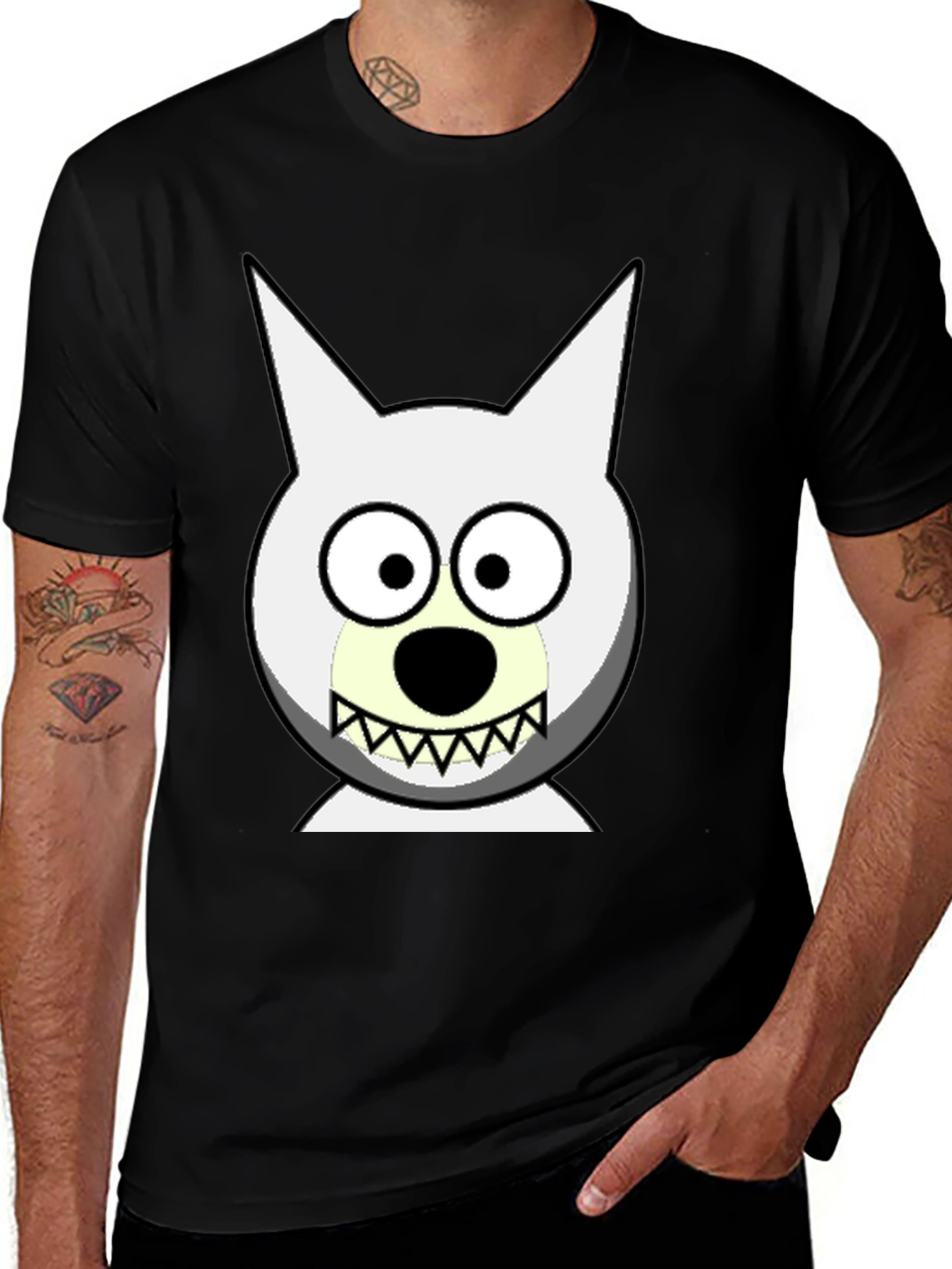 Variant 10 of Cartoon Dog Face Graphic Tee