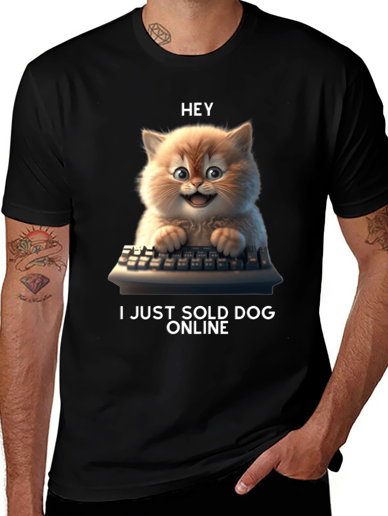 Variant 5 of Funny Cat T-Shirt - Hey I Just Sold Dog Online