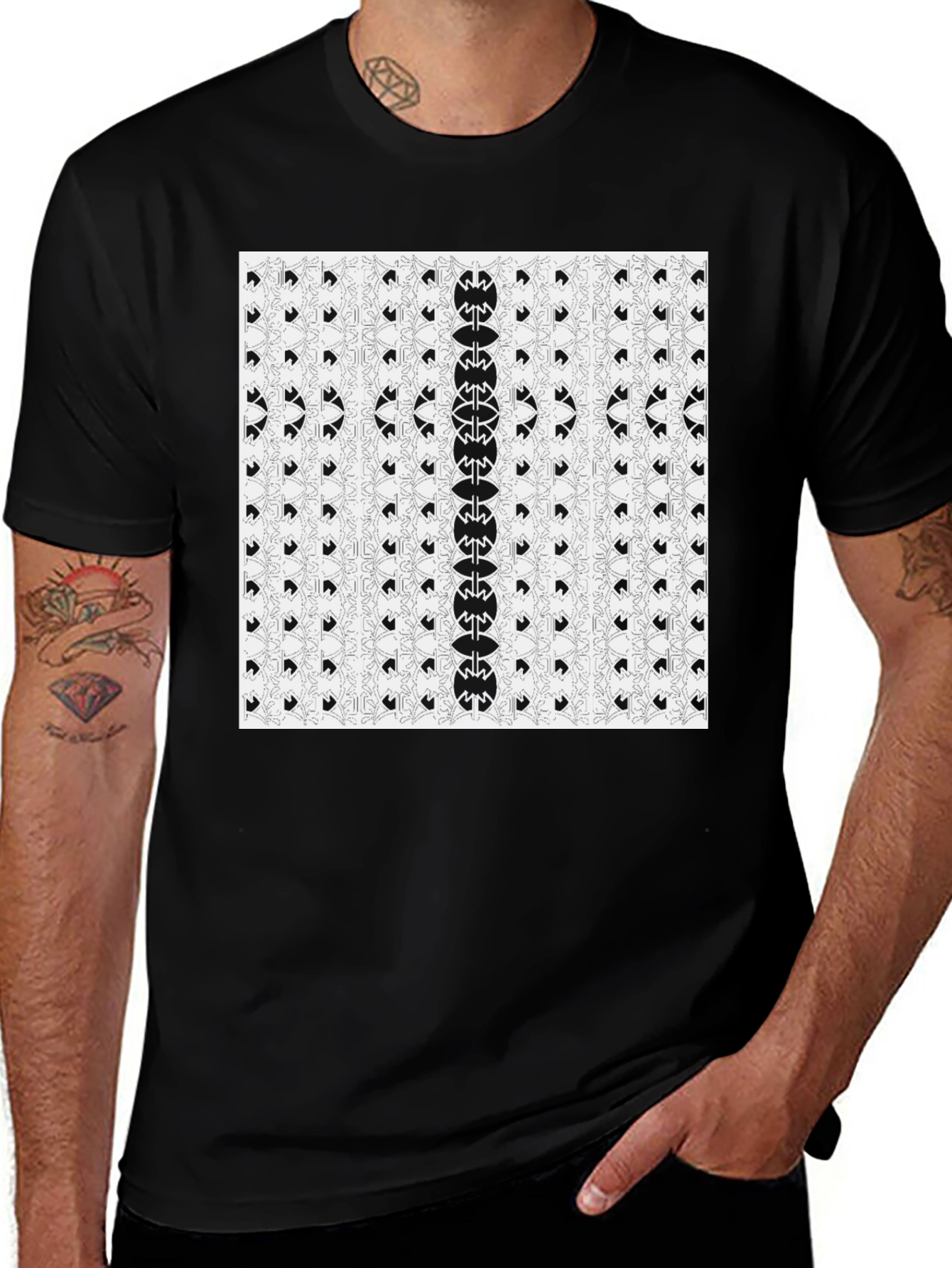 Variant 30 of Abstract Pattern Black T-Shirt
