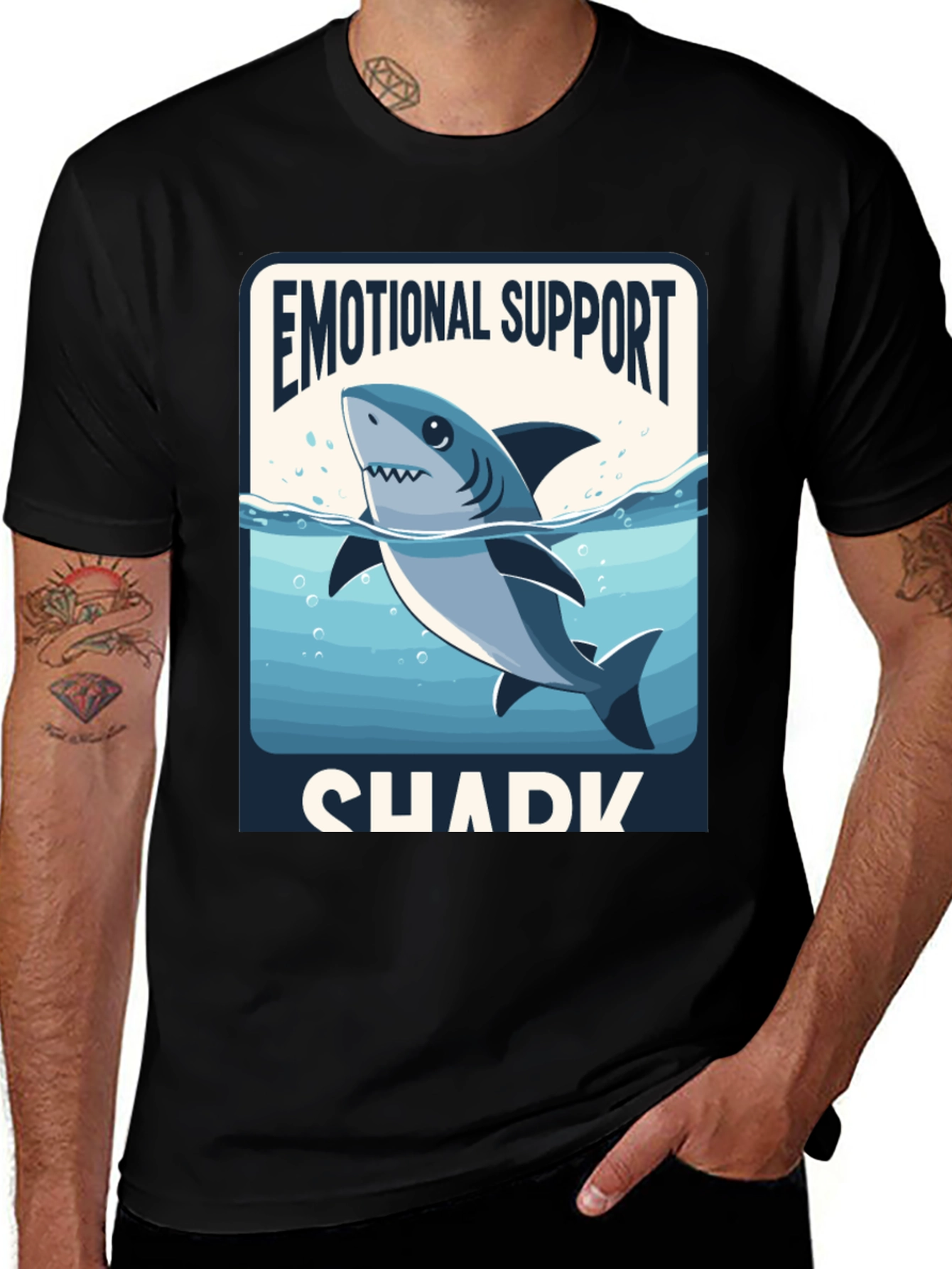 Variant 11 of Emotional Support Shark T-Shirt - Funny Graphic Tee