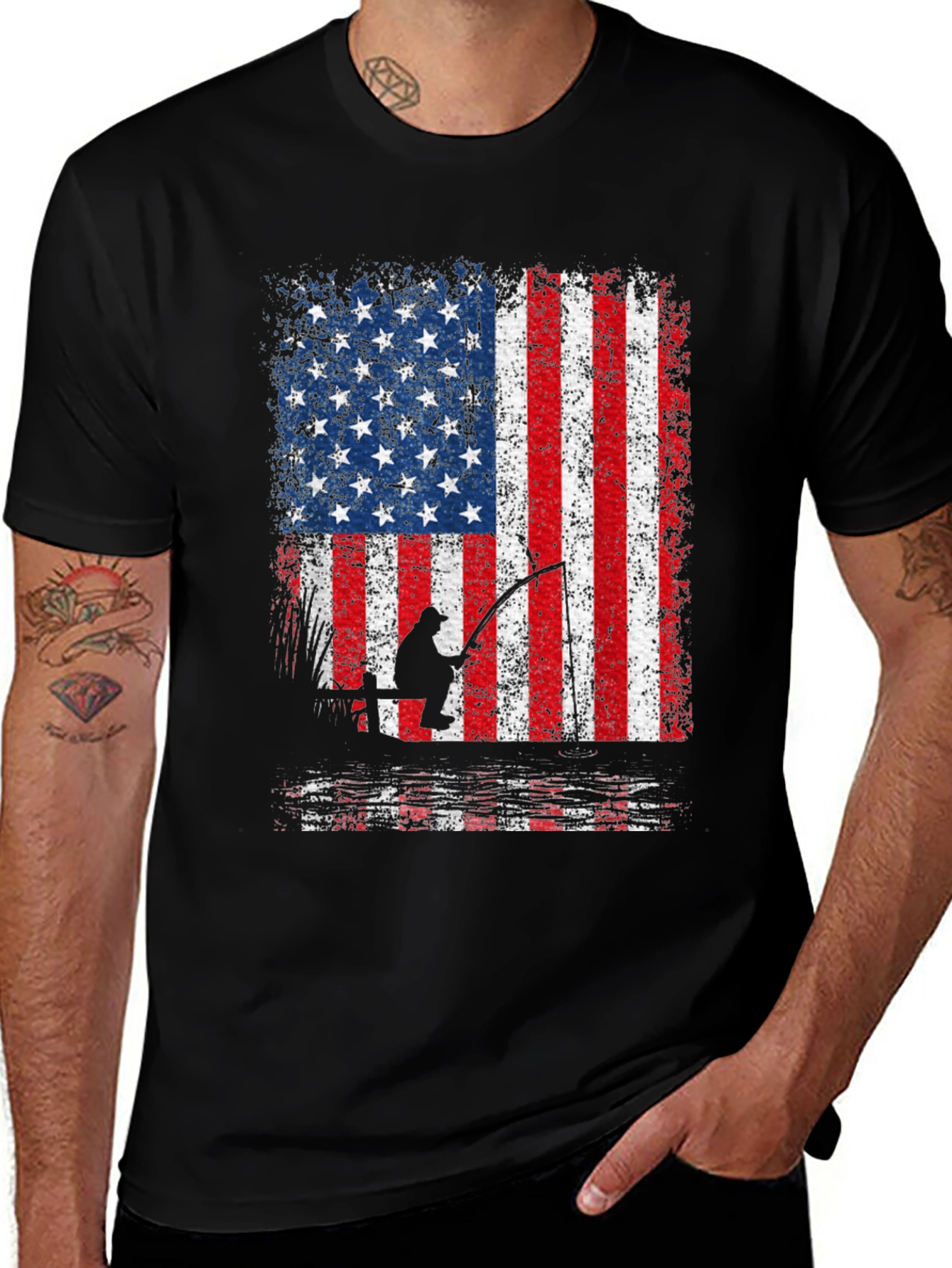 American Flag Fishing T-Shirt