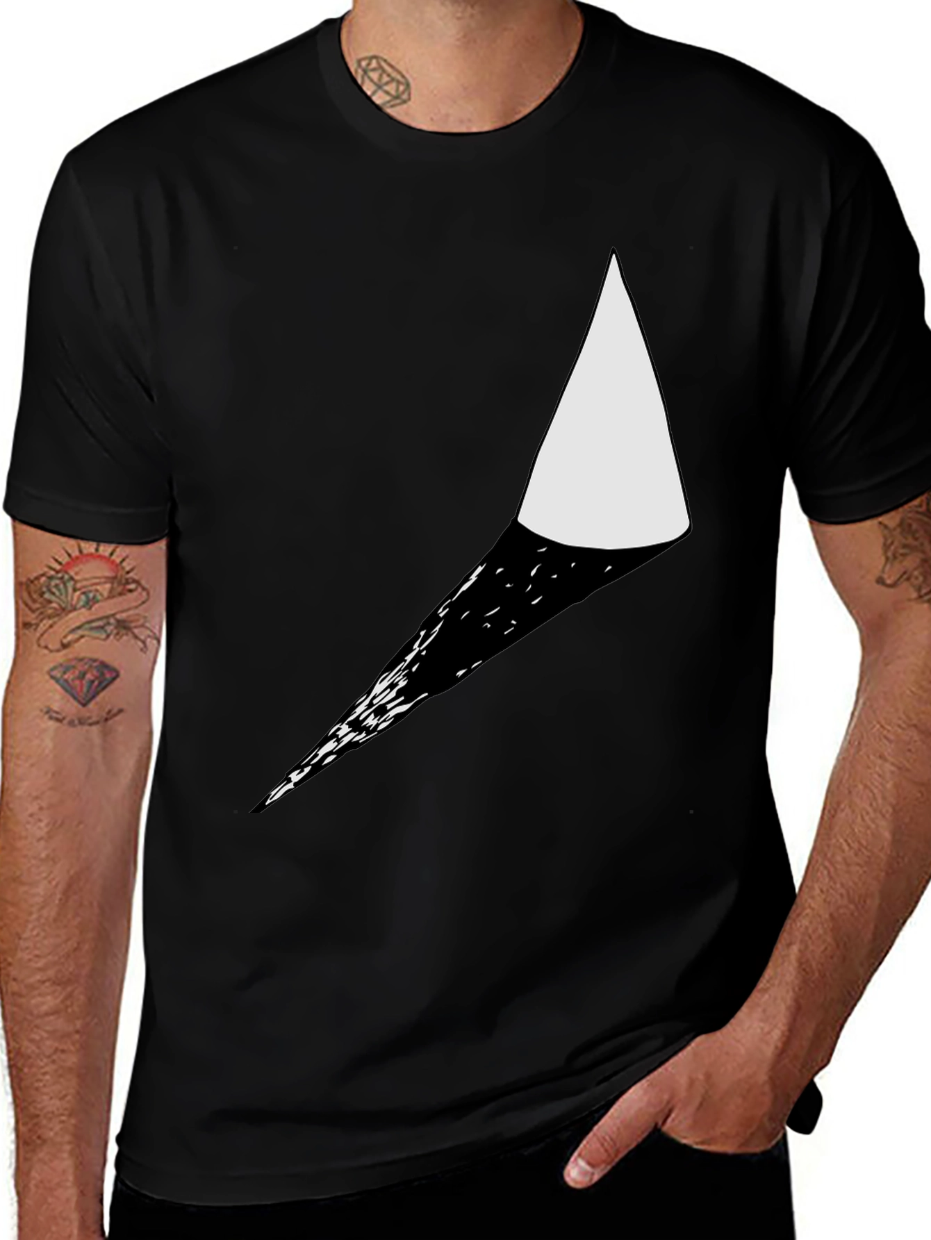 Variant 13 of Men's Black Tee with Abstract Graphic