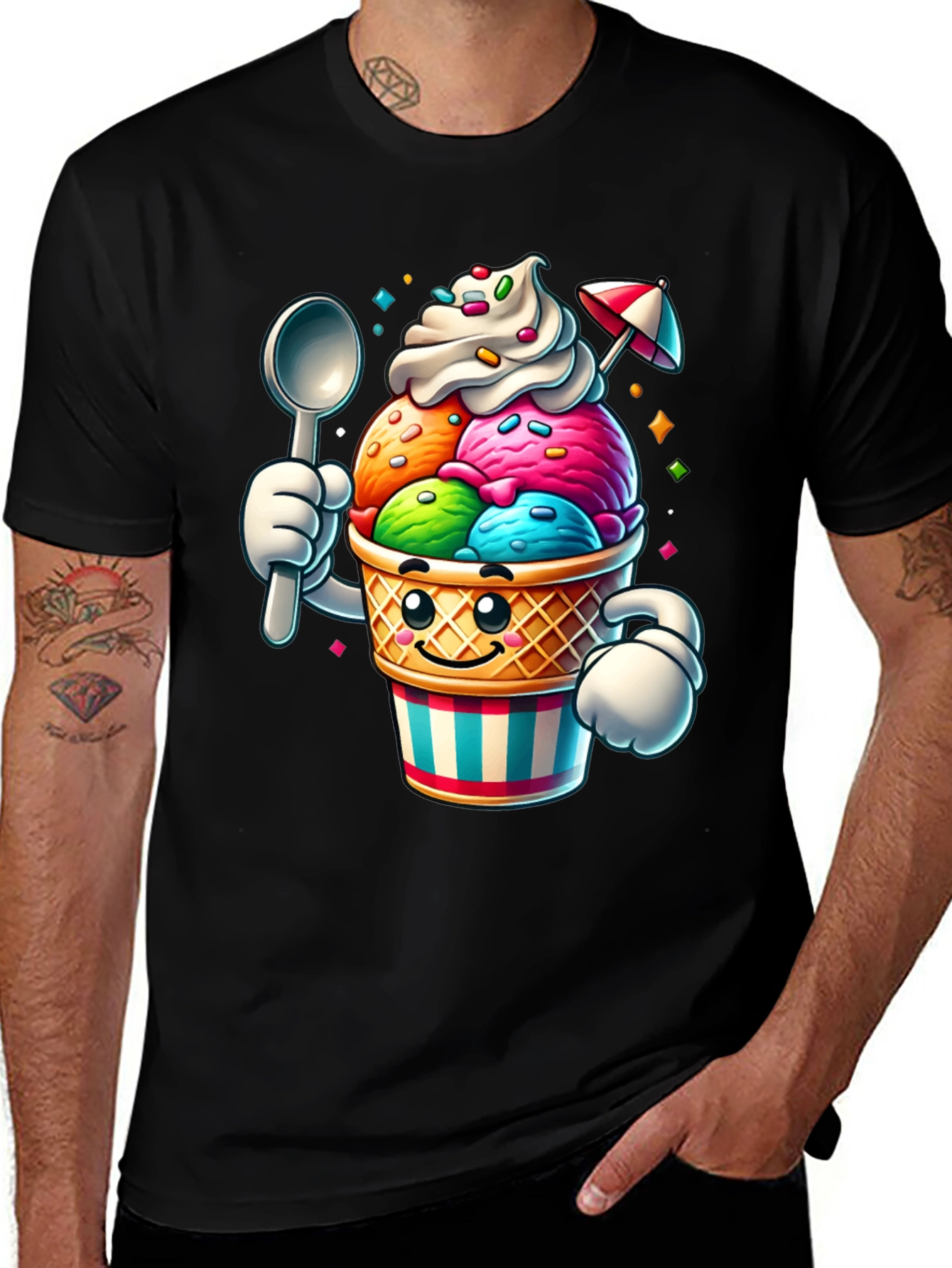 Fun Ice Cream T-Shirt - Cartoon Character Tee