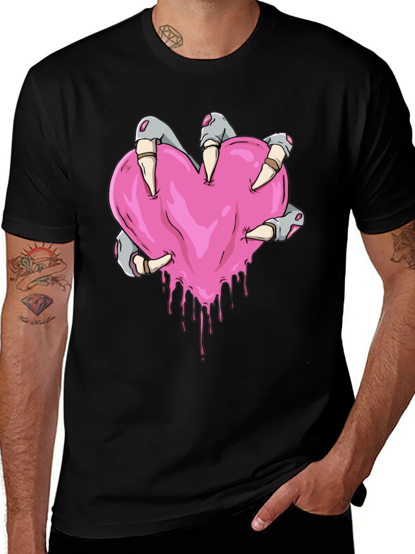 Variant 10 of Monster Heart Graphic Tee - Black