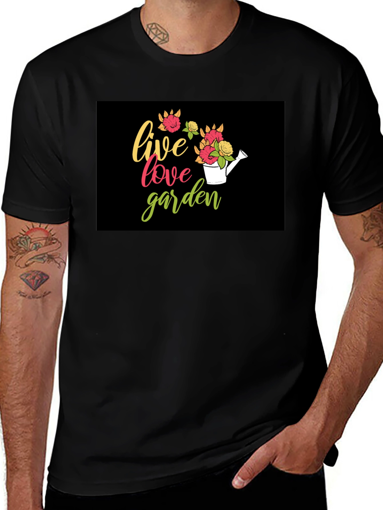 Variant 5 of Live Love Garden T-Shirt - Floral Watering Can
