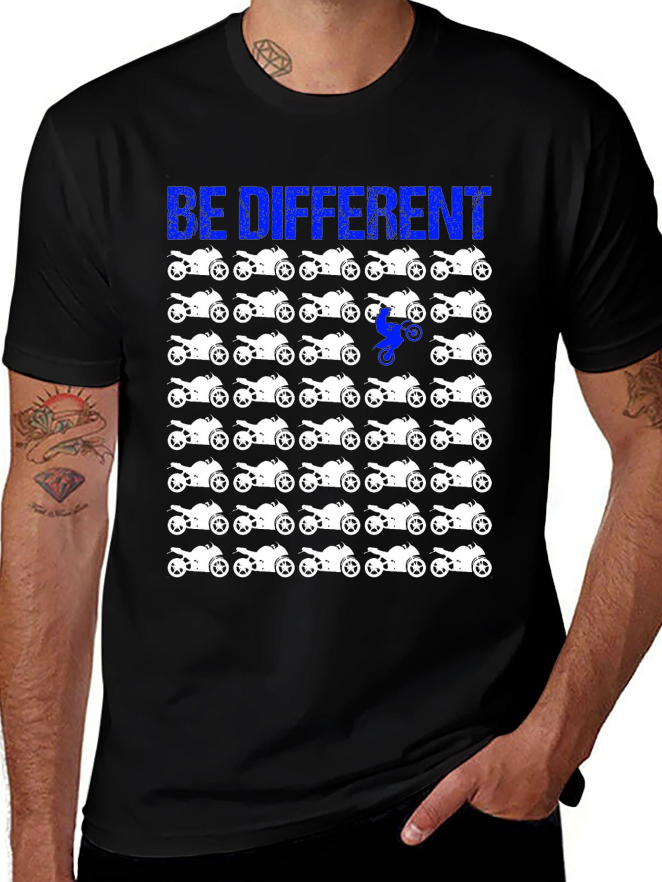 Variant 16 of Be Different Motorcycle T-Shirt