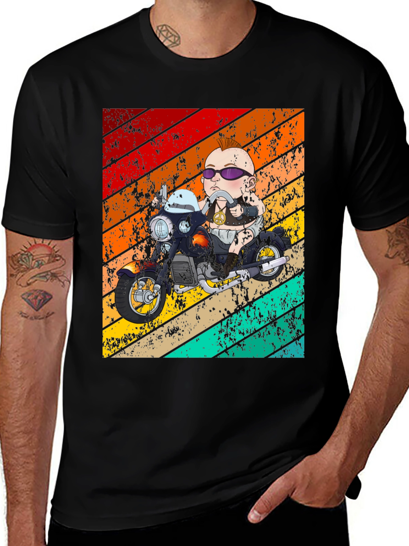 Variant 20 of Cool Biker Baby T-Shirt Retro Style