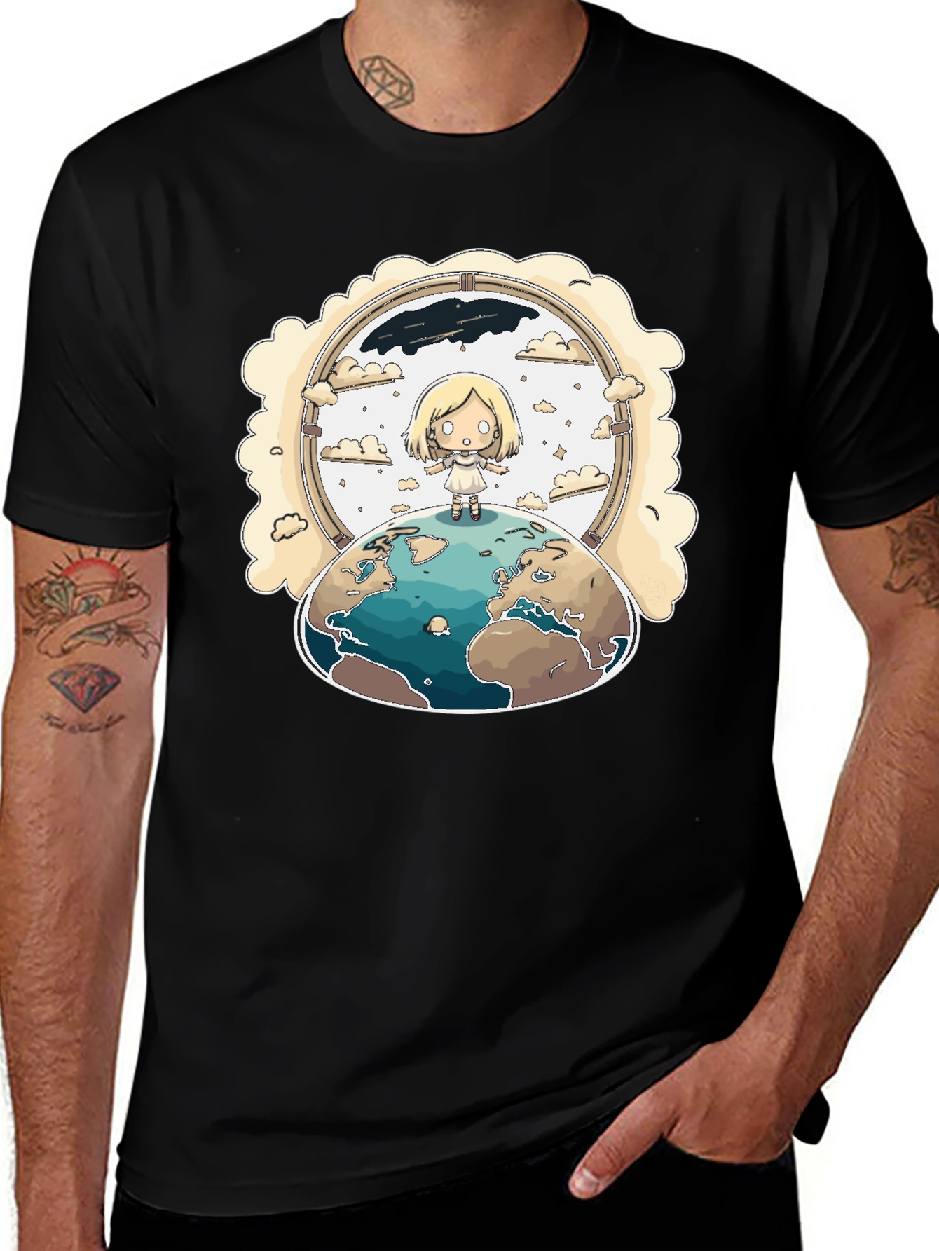 Variant 5 of Earth View Graphic Tee - Unisex Black T-Shirt