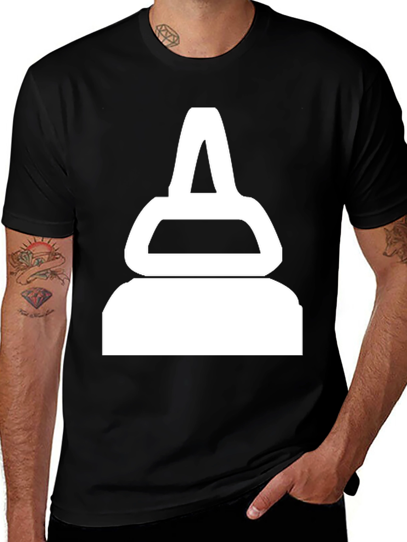 Variant 9 of Modern Abstract Graphic Tee - Black