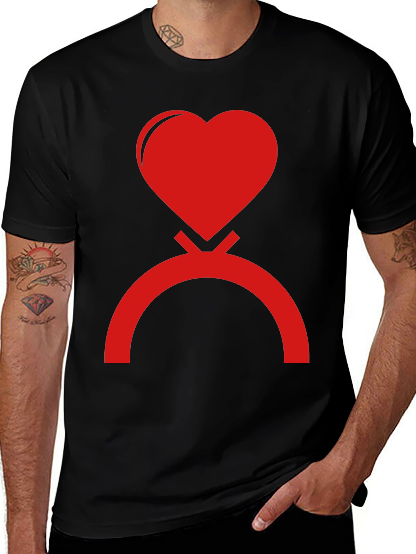 Heart & Arch Graphic Tee - Modern Minimalist Design