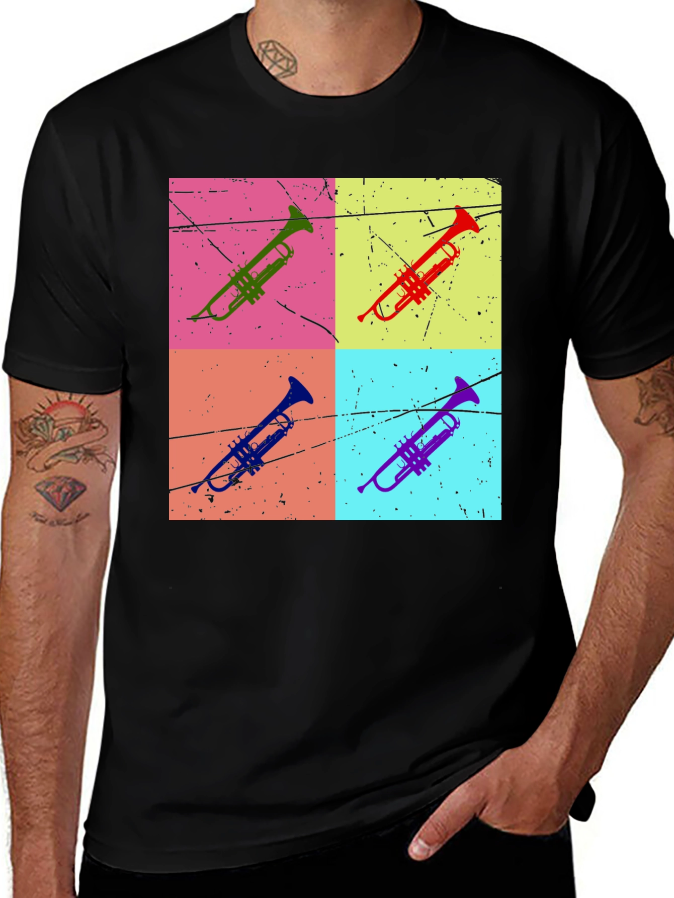 Variant 23 of Retro Trumpet Pop Art T-Shirt