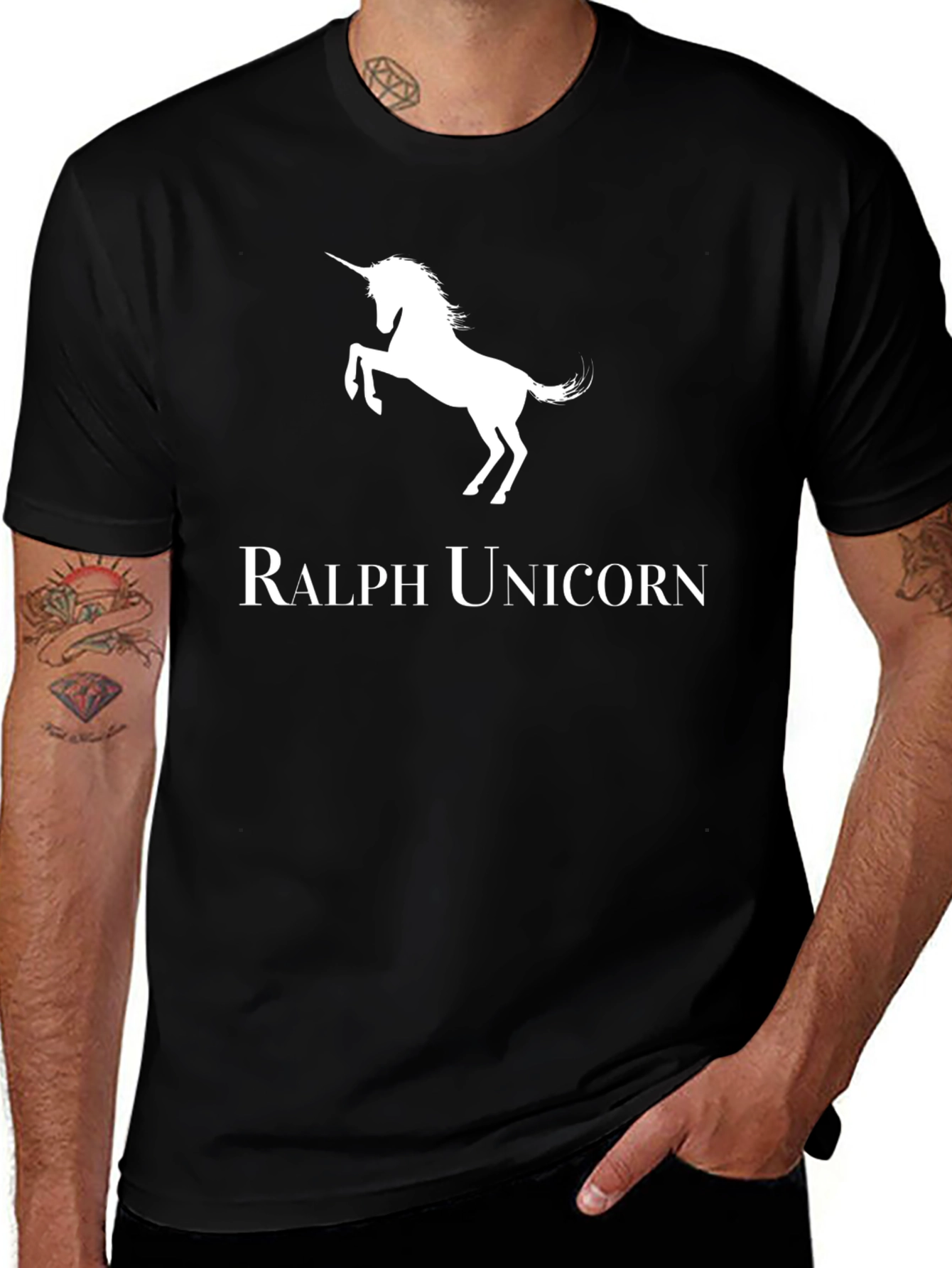 Variant 17 of Ralph Unicorn Black Tee