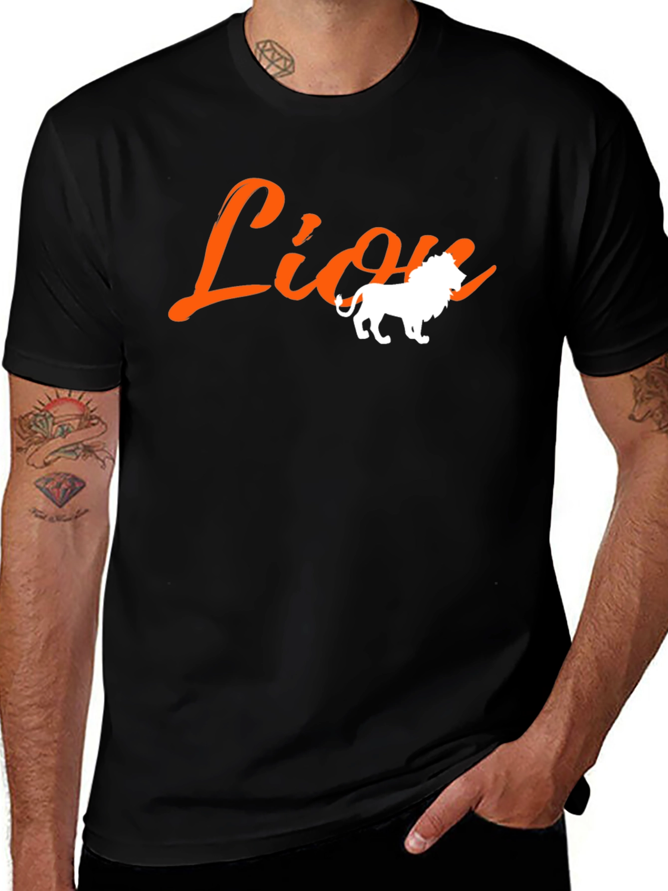 Variant 2 of Lion Graphic T-Shirt - Bold Black Tee