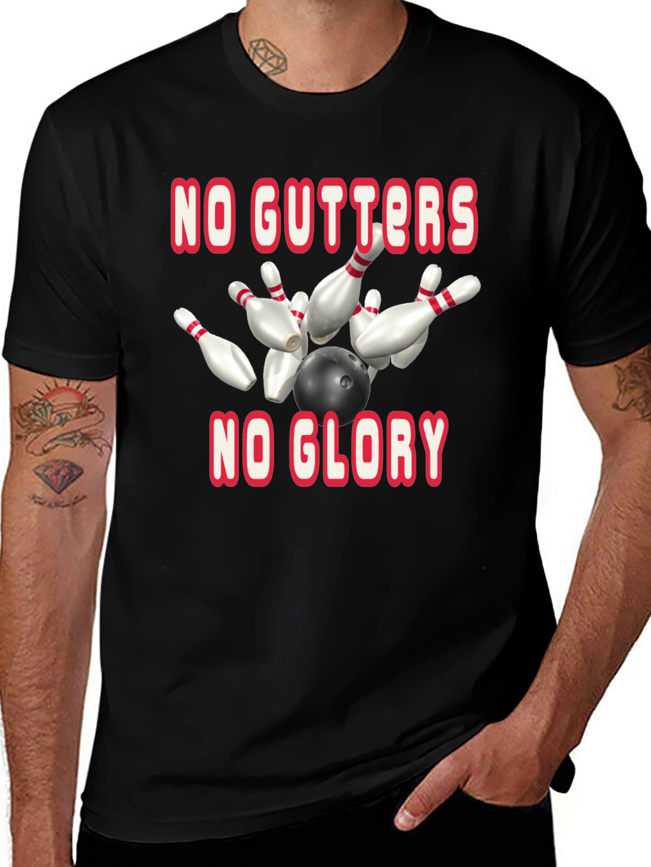 Variant 6 of No Gutters No Glory Bowling T-Shirt