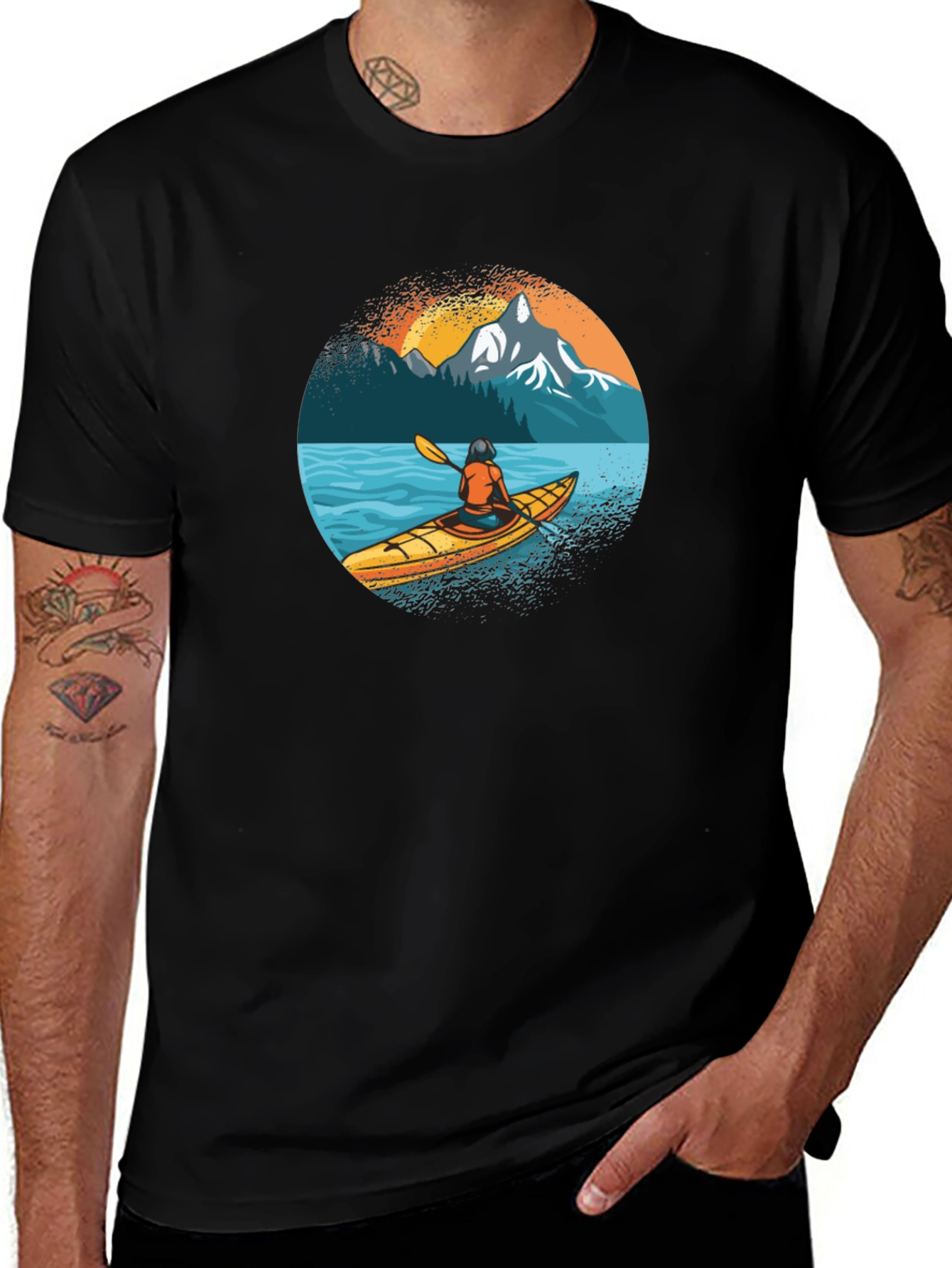 Variant 20 of Kayaking Adventure Graphic Tee - Black