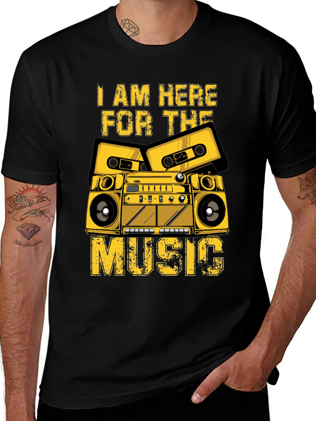 Variant 20 of Retro Boombox & Cassette Tape Graphic T-Shirt - Music Lover Tee