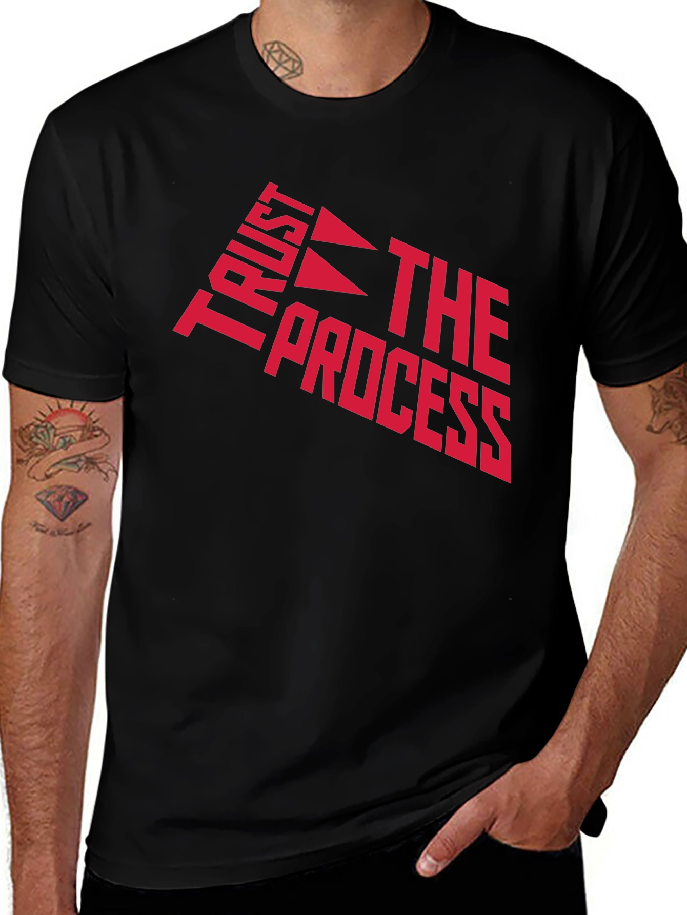 Trust the Process Graphic T-Shirt - Black