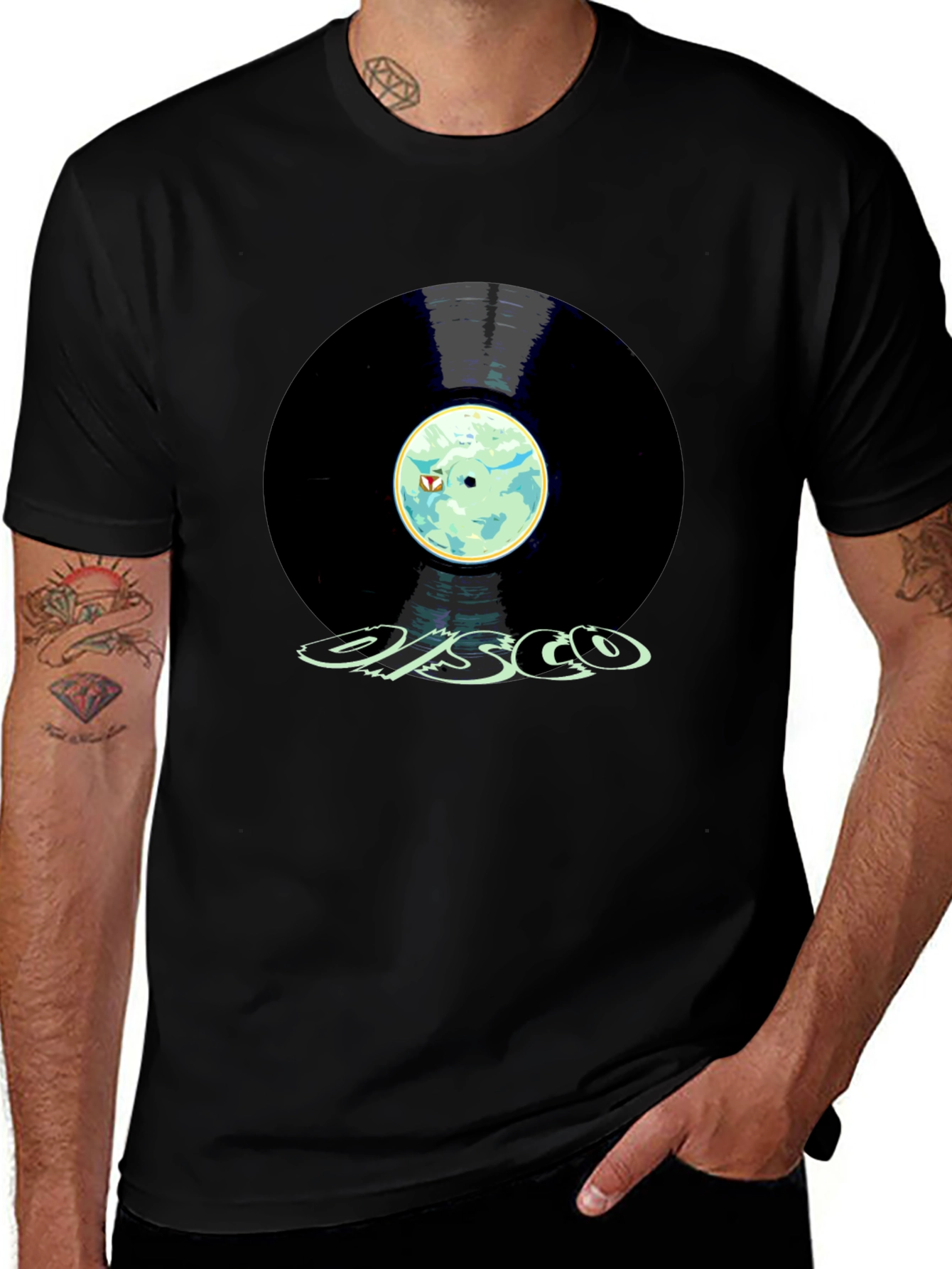 Variant 24 of Disco Vinyl Record Graphic T-Shirt