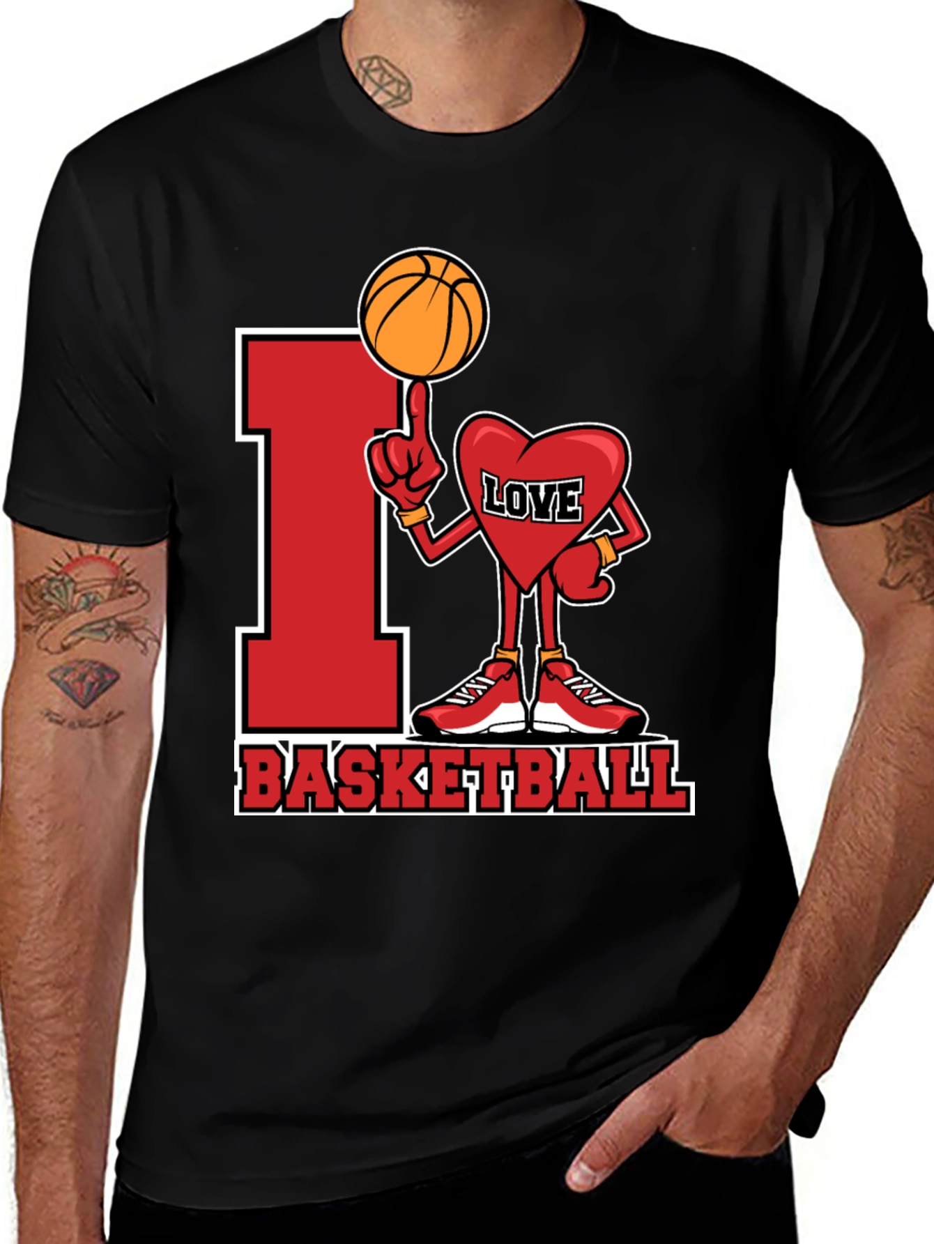 Variant 7 of I Love Basketball Graphic T-Shirt