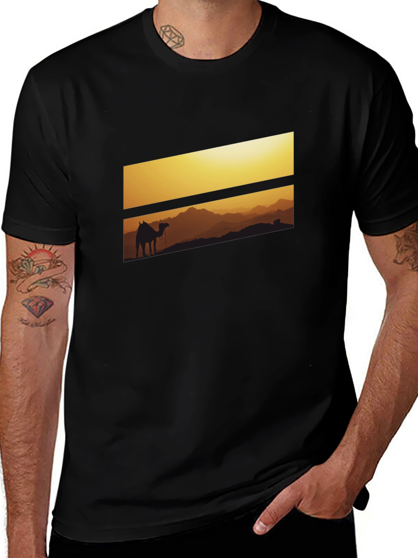 Variant 4 of Desert Camel Silhouette Graphic Tee