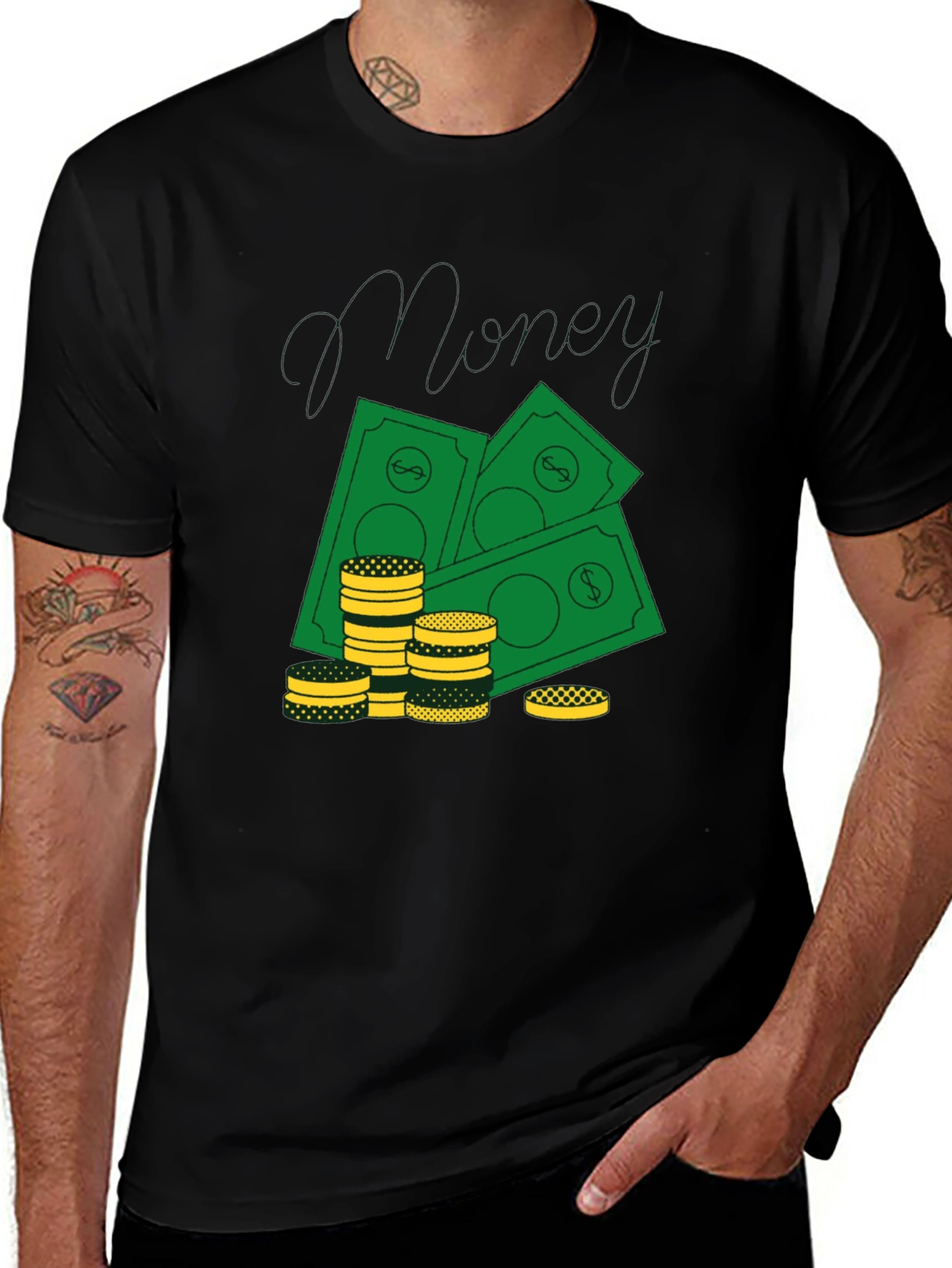 Variant 25 of Money Graphic Print Black T-Shirt
