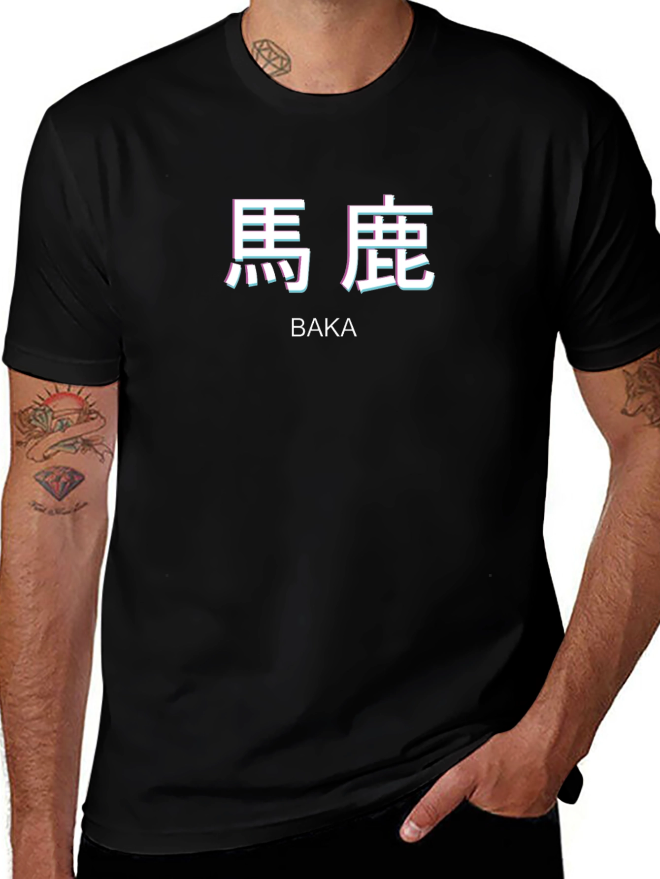 Variant 30 of Baka Anime T-Shirt - Short Sleeve Black Tee