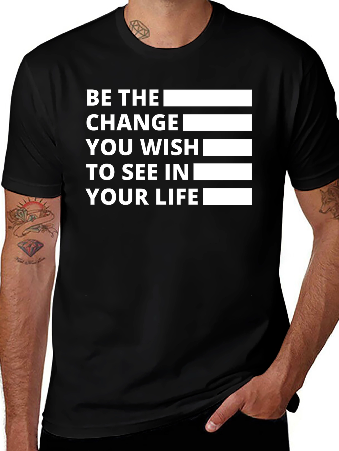 Variant 15 of Be The Change T-Shirt - Inspirational Quote
