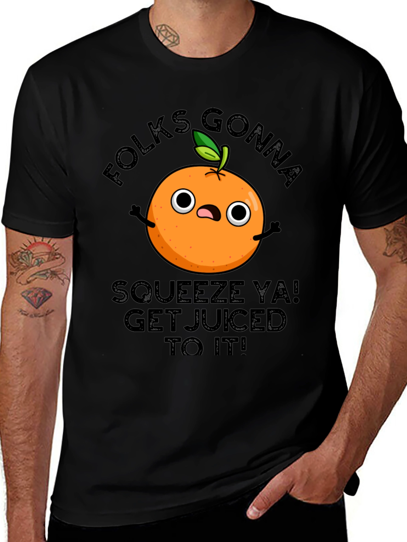 Variant 9 of Folks Gonna Squeeze Ya T-Shirt Funny Graphic Tee