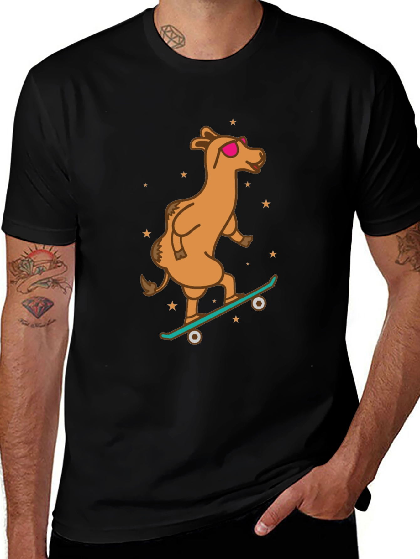 Variant 18 of Camel Skateboarder Graphic Tee - Cool & Unique