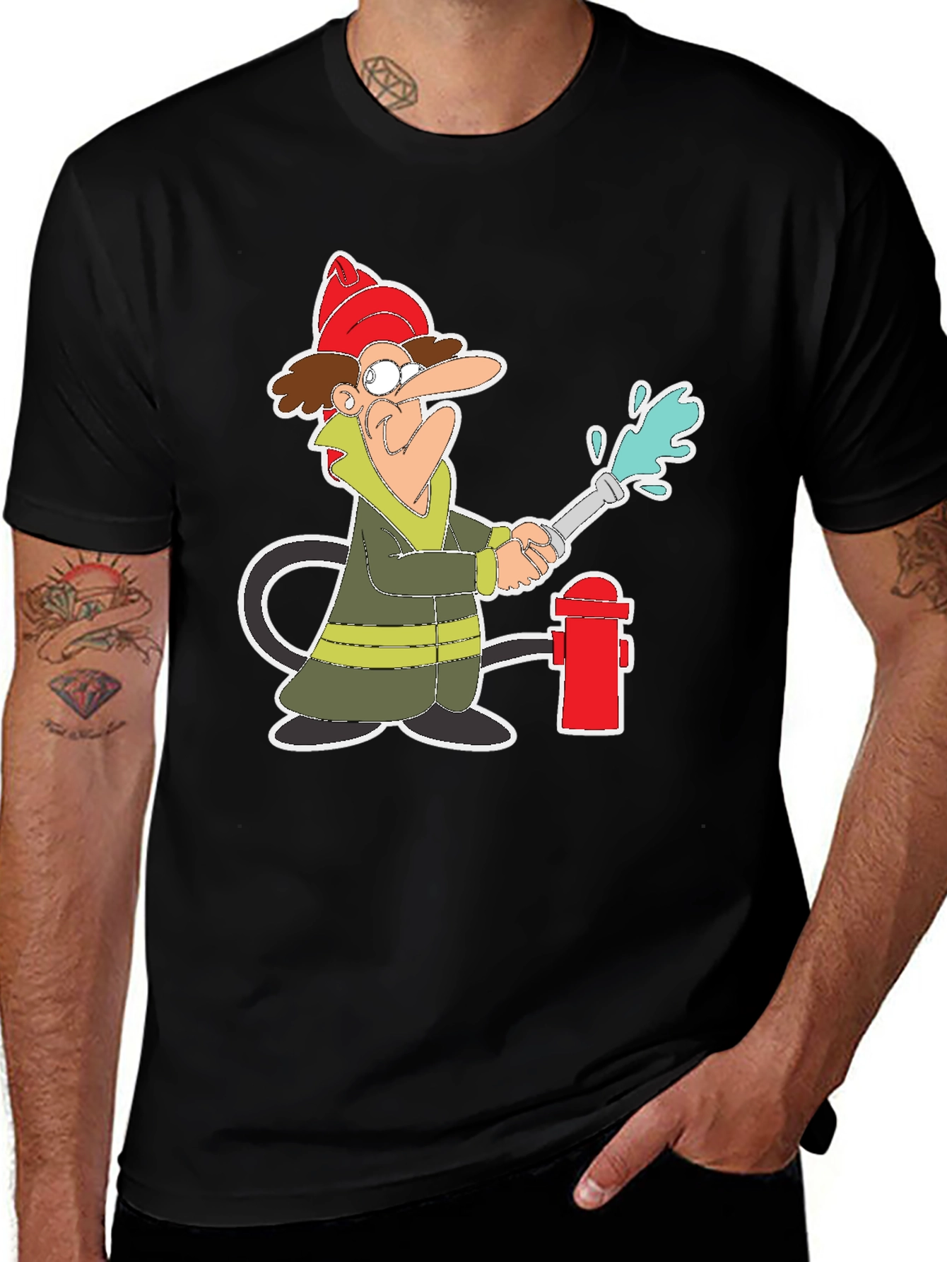 Variant 9 of Cartoon Fireman T-Shirt