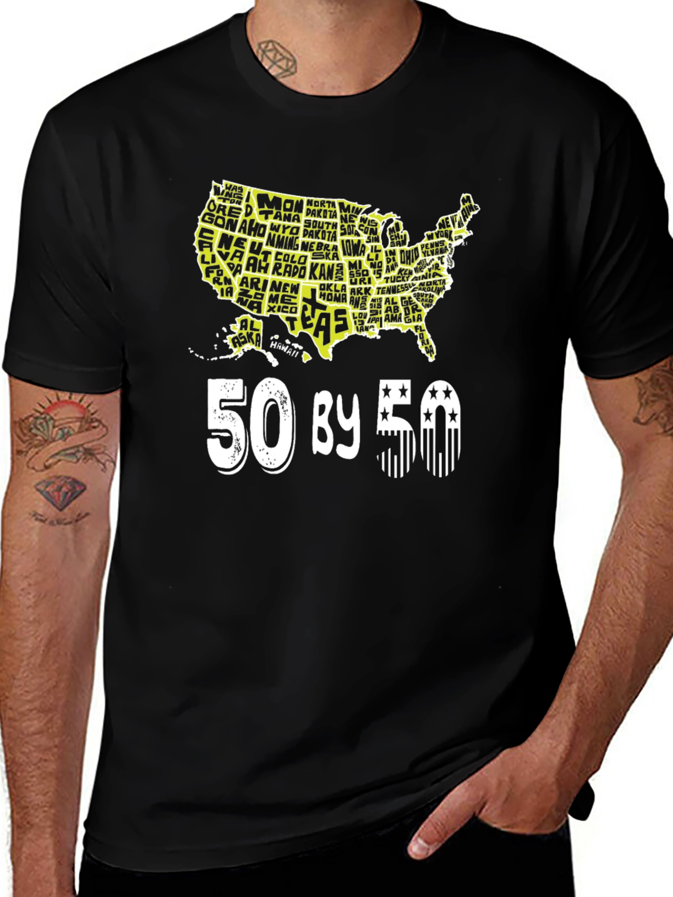 50 By 50 States USA T-Shirt